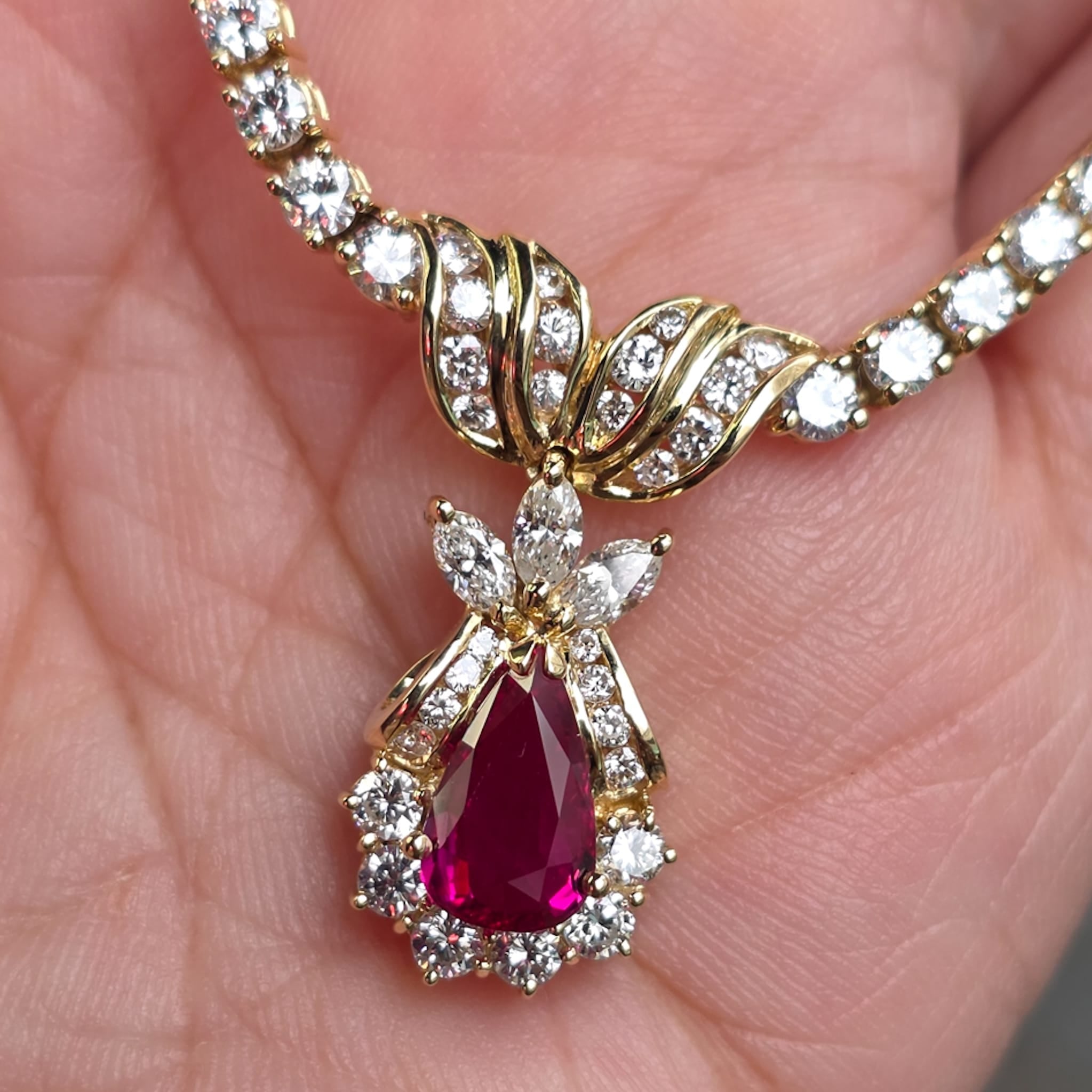 Rockstoc x LP 18k YG Ruby Necklace R 1.520 D 39 cm 14.2 g C RSXLPS38
