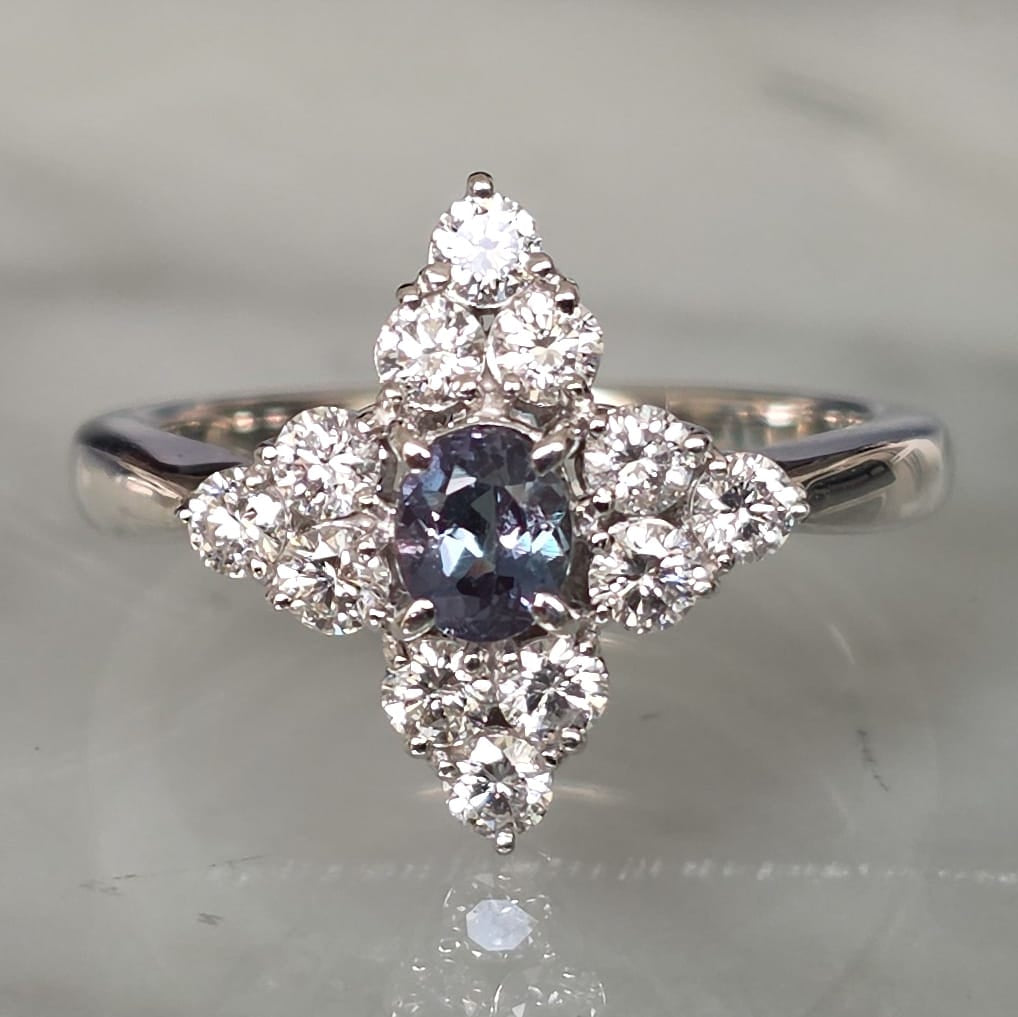 Rockstoc x LP Mikimoto Pt950 Alexandrite Ring A 0.42 D 0.62 6.0g RLP625286