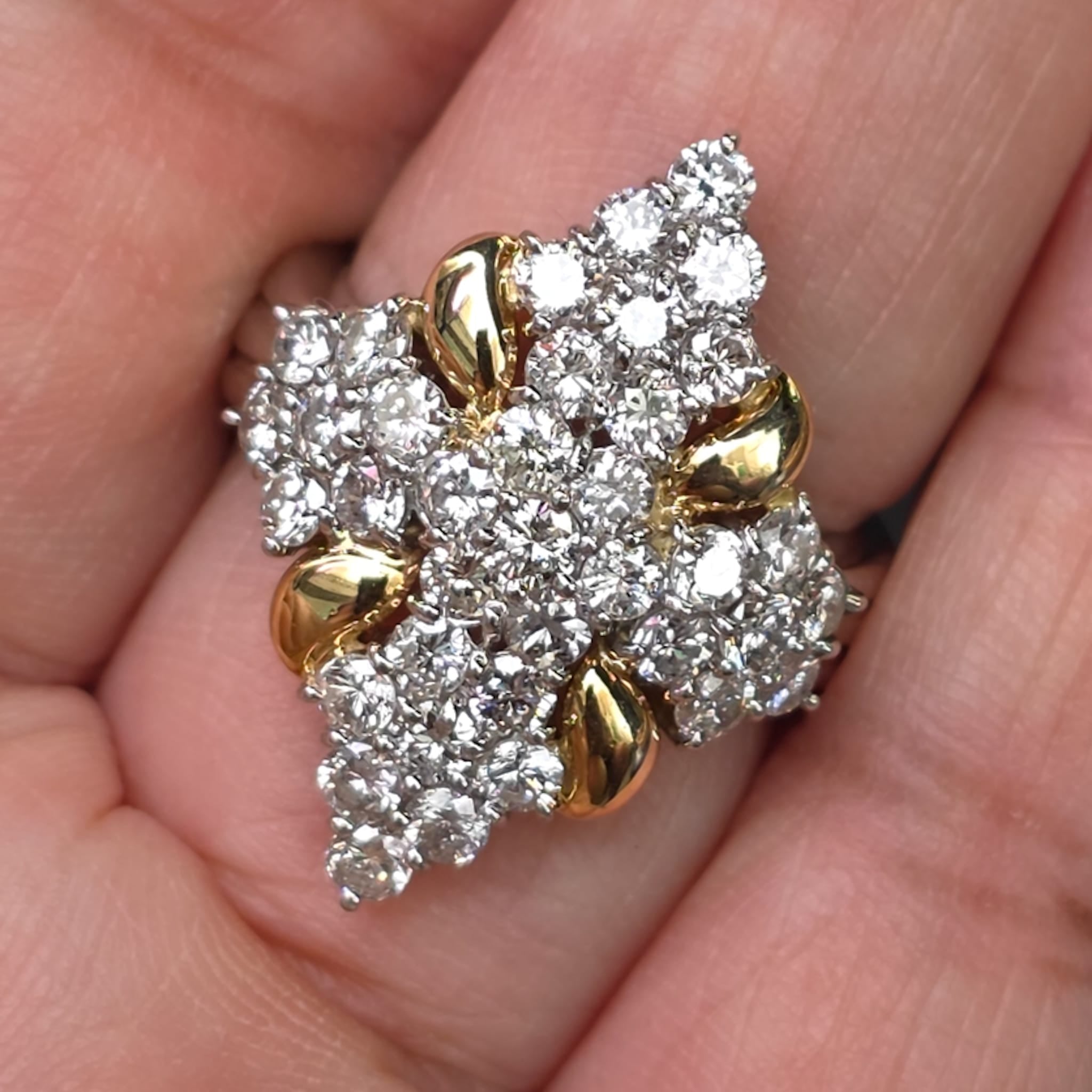 Rockstoc x LP Pt900 / 18k YG Diamond Ring D 2.510 Sz 6 12.70 g C RSXLPS12