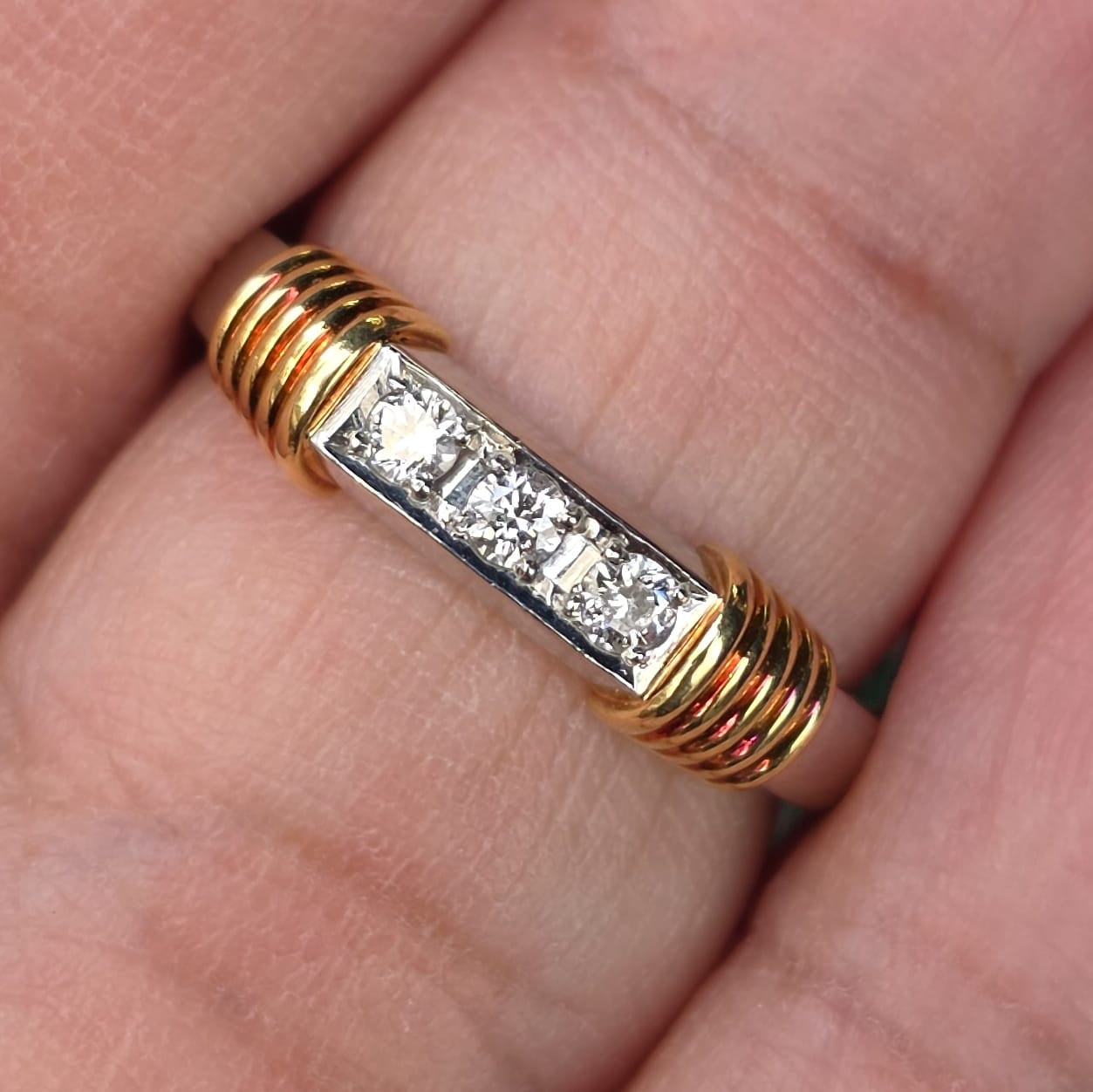 Rockstoc x LP Pt900 / 18k YG Dior Diamond Ring D 0.233 Sz Sz 5.5 4.90 g RSXLPS46