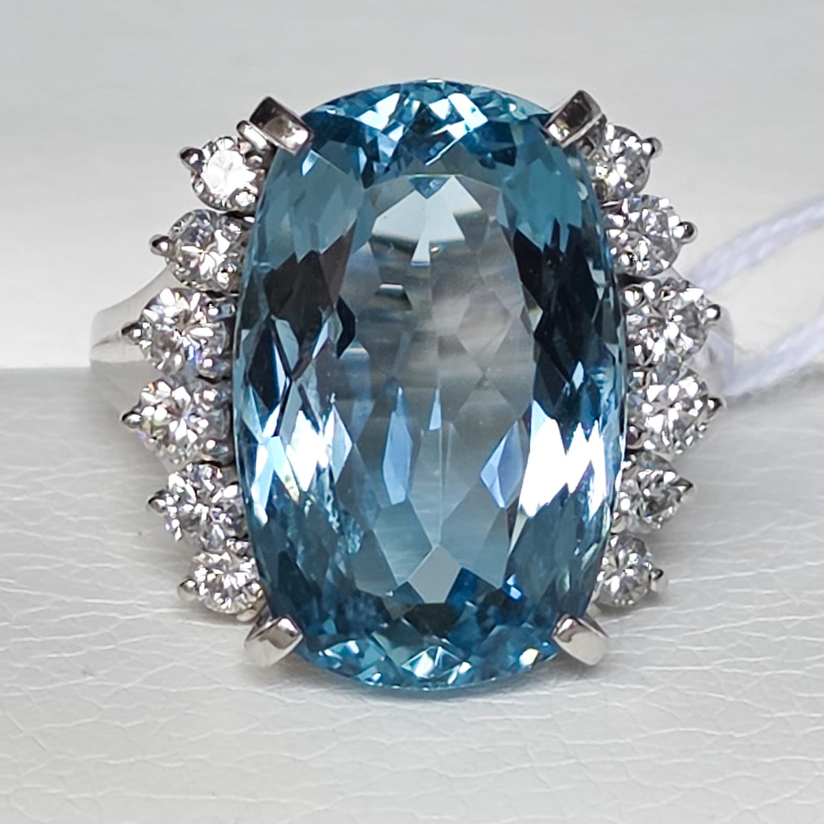 Rockstoc x LP Pt900 Aquamarine Ring AQ 9.84 D 0.63 Sz 6 9.8g RLPR17