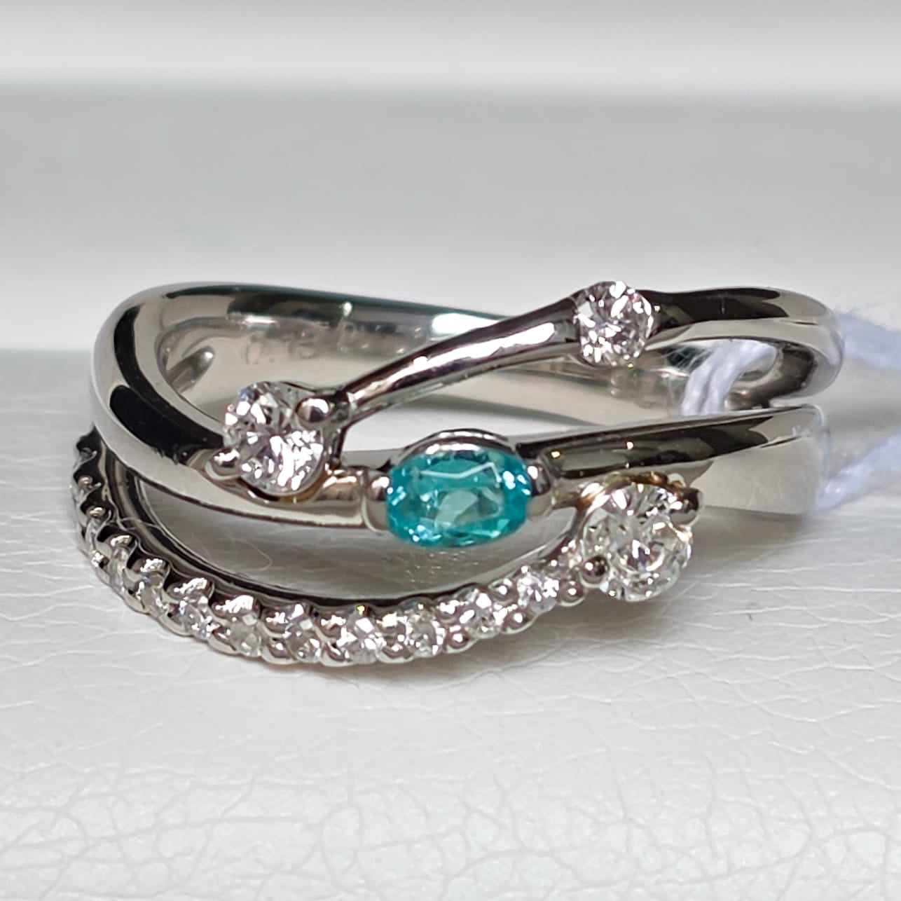 Rockstoc x LP Pt900 Brazil Paraiba Tourmaline Ring T 0.13 D 0.36 Sz 5.75 7.0g RLPR44