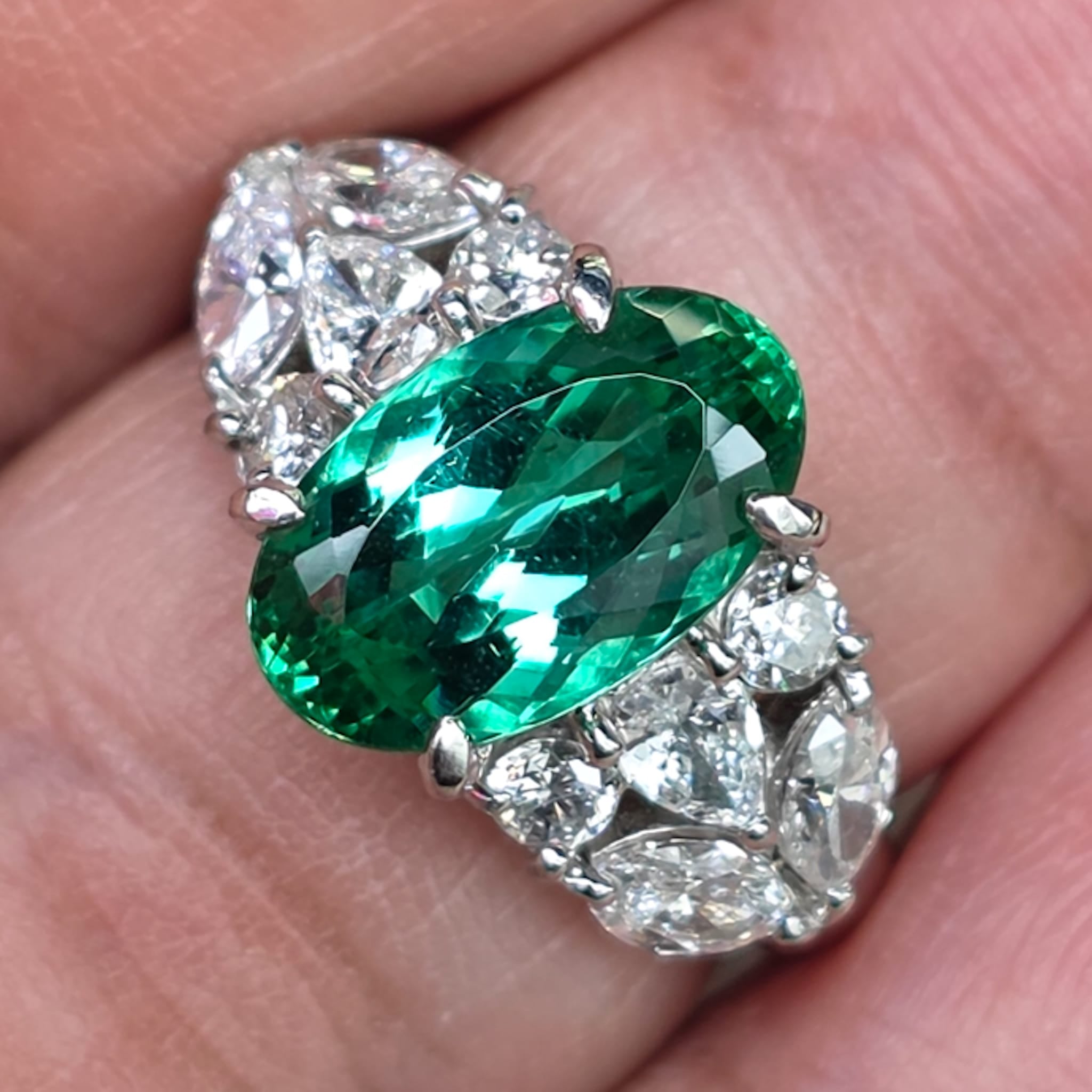 Rockstoc x LP Pt900 Brazil Paraiba Tourmaline Ring T 3.672 D 1.150 Sz 5 9.80 g GIA RSXLPS8