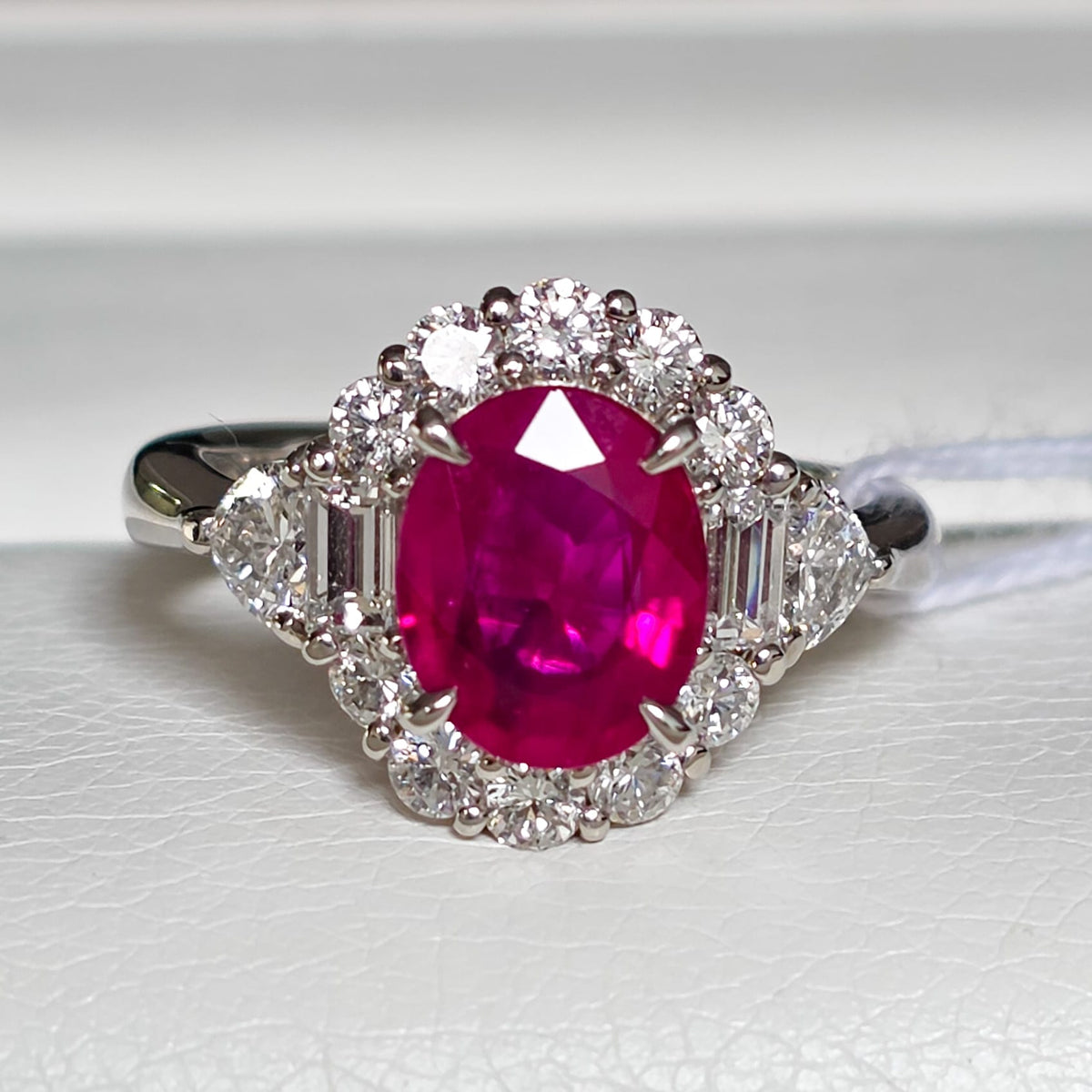 Rockstoc x LP Pt900 Burma Ruby Ring R 2.274 D 1.43 Sz 6.5 9.2g GIA Minor RLPR95