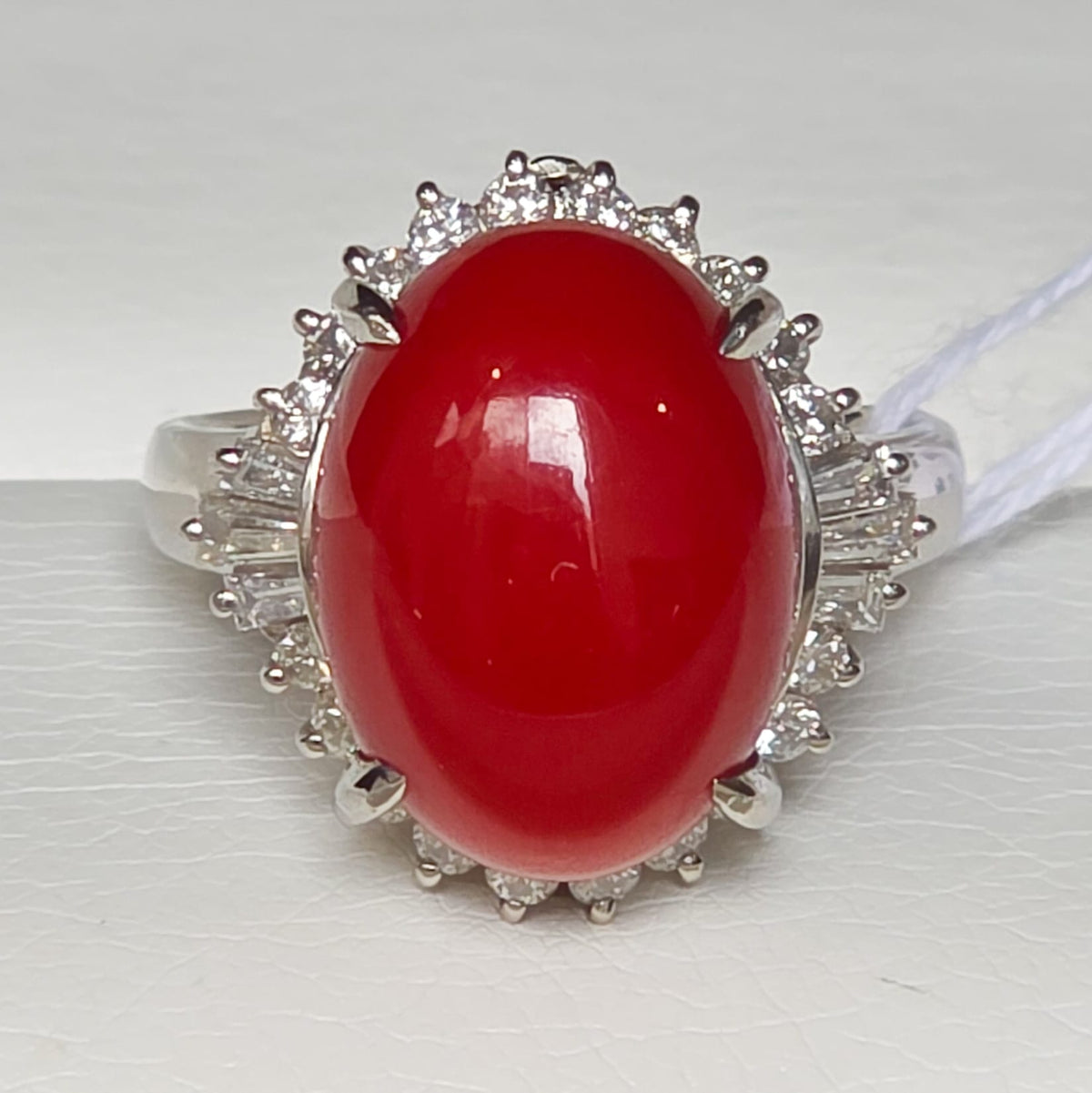 Rockstoc x LP Pt900 Coral Ring D 0.66 Sz 7 8.8g RLPR18