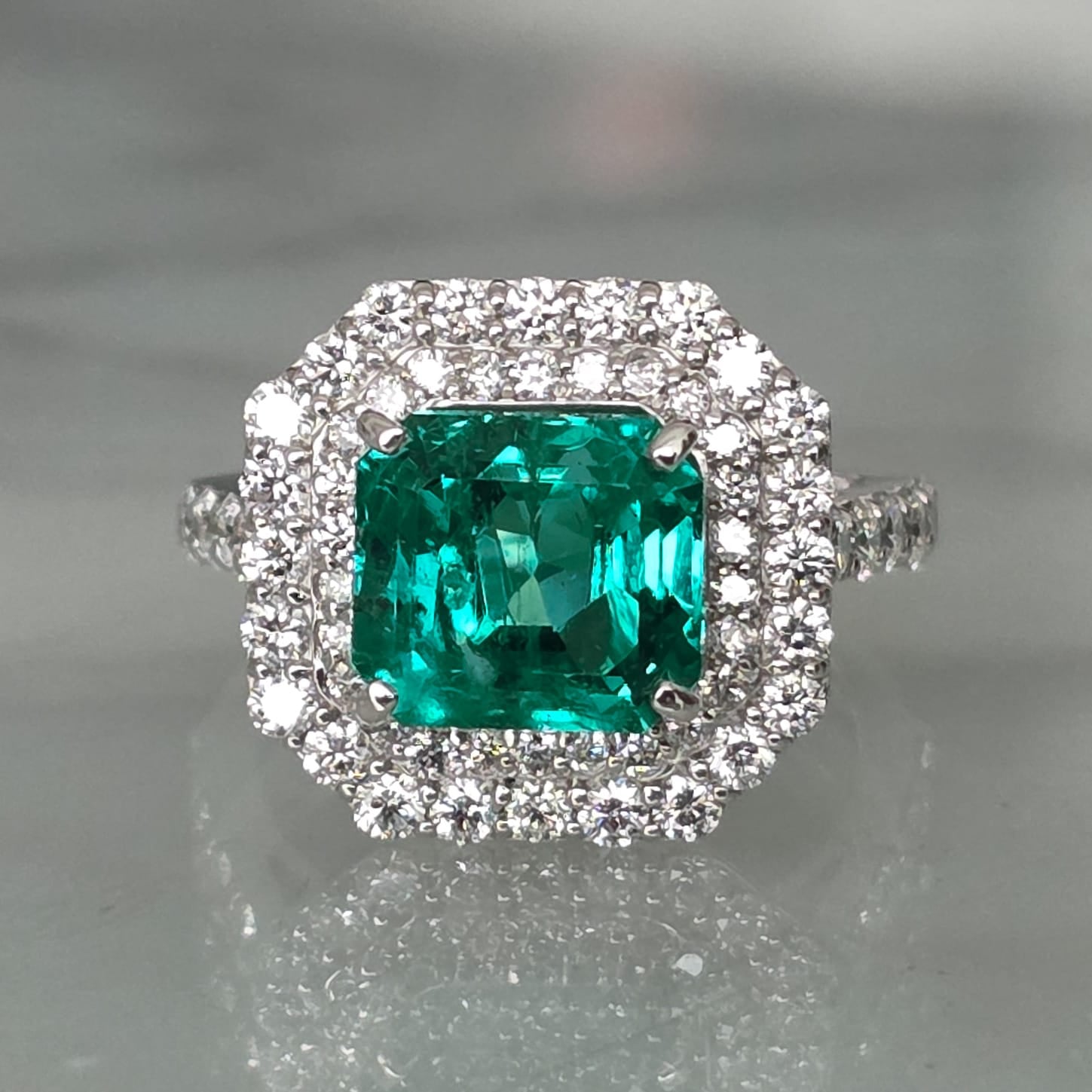 Rockstoc x LP Pt900 Emerald Ring (NO OIL) E 4.39 D 1.41 8g GRS RLP625316