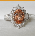 Rockstoc x LP Pt900 Imperial Topaz Ring T 3.525 D 0.88 Sz 5.75 8.6 g RLPR66