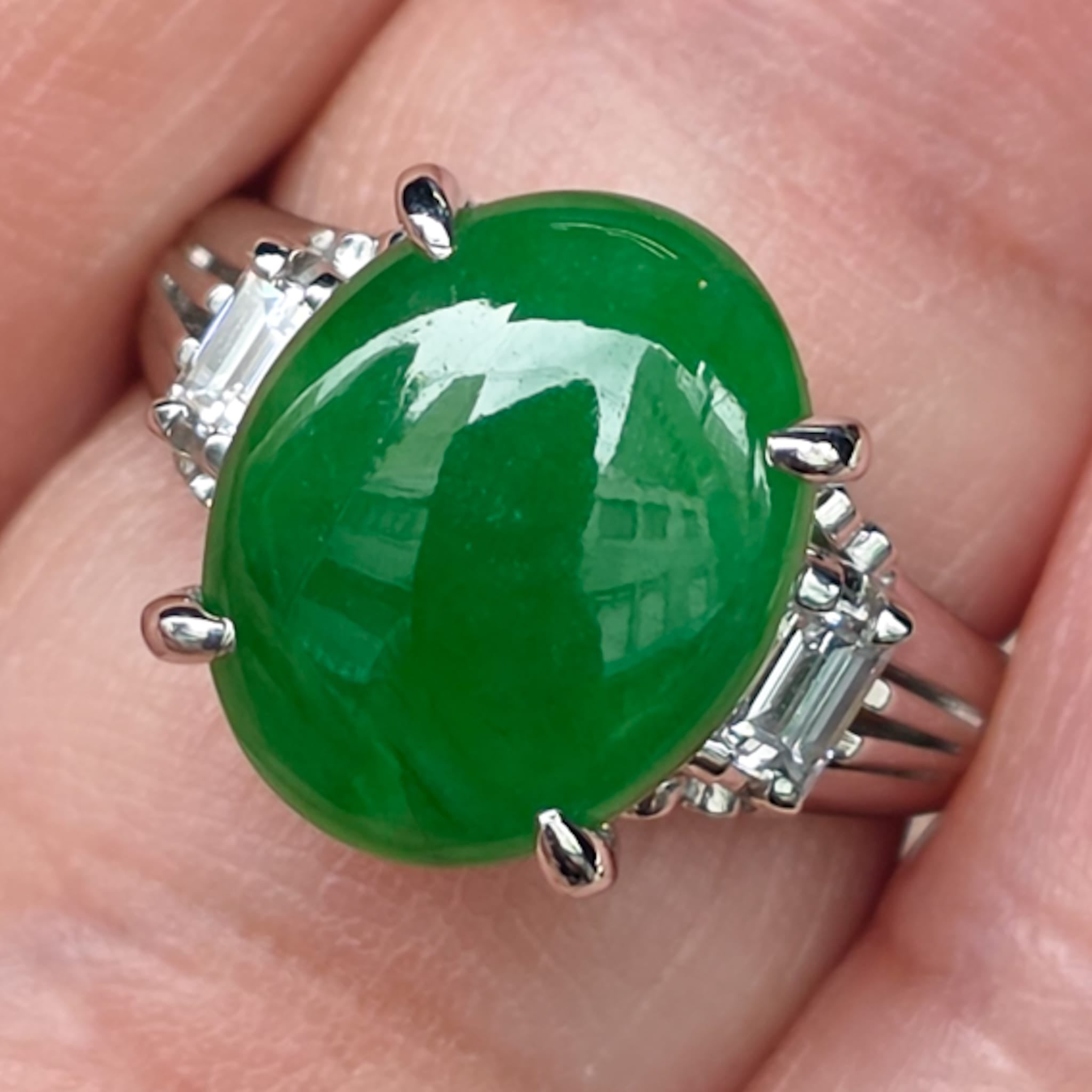 Rockstoc x LP Pt900 Jade Ring J 4.130 D 0.270 Sz 5.5 7.50 g C RSXLPS6