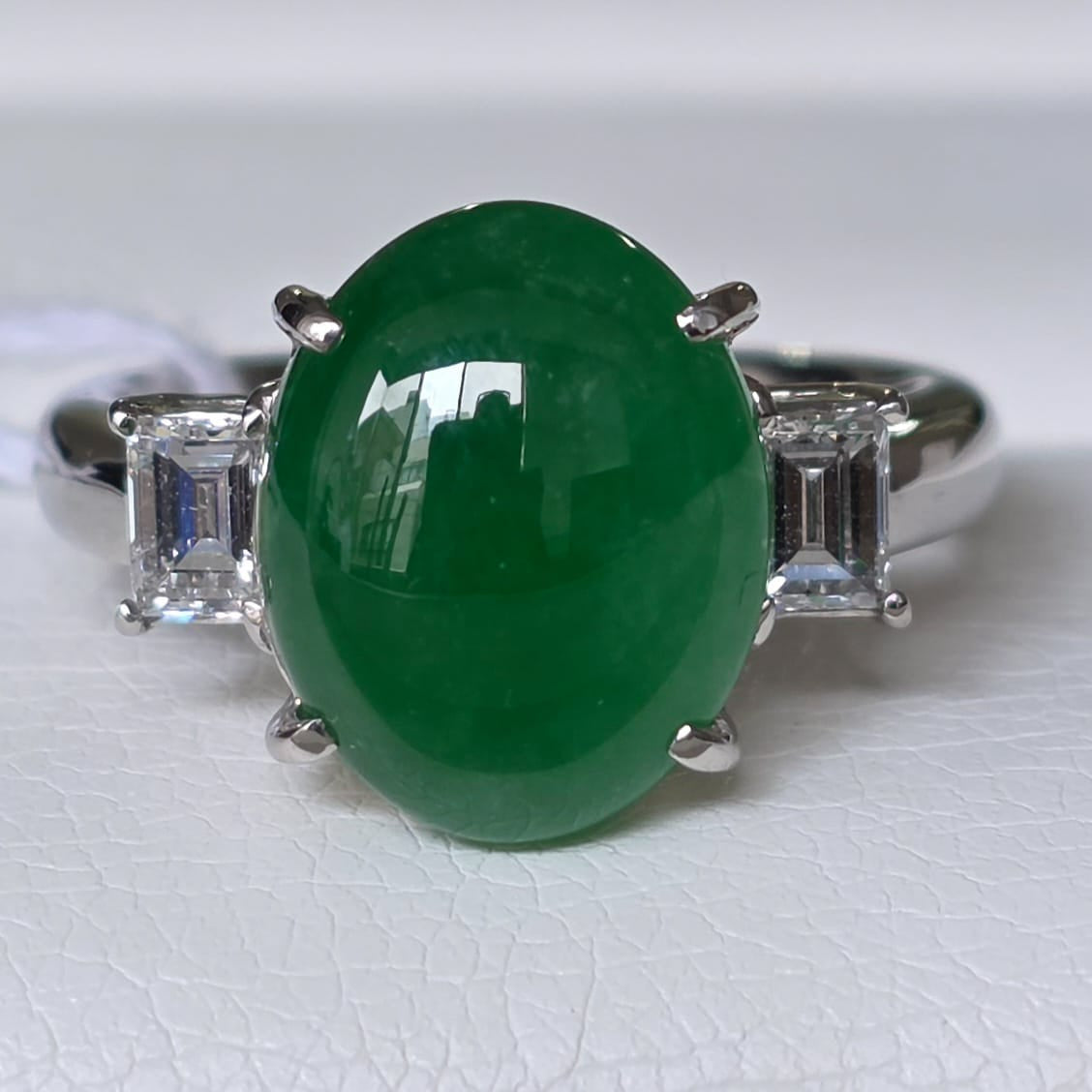 Rockstoc x LP Pt900 Jadeite Ring J 5.72 D 0.43 Sz 6.5 9.4g RLPR120