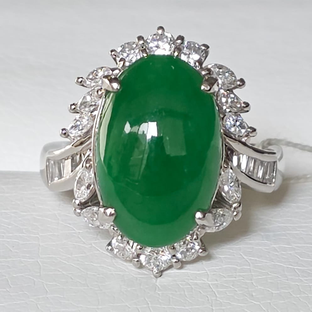 Rockstoc x LP Pt900 Jadeite Ring J 6.93 D 0.91 Sz 6 10.3g RLPR118