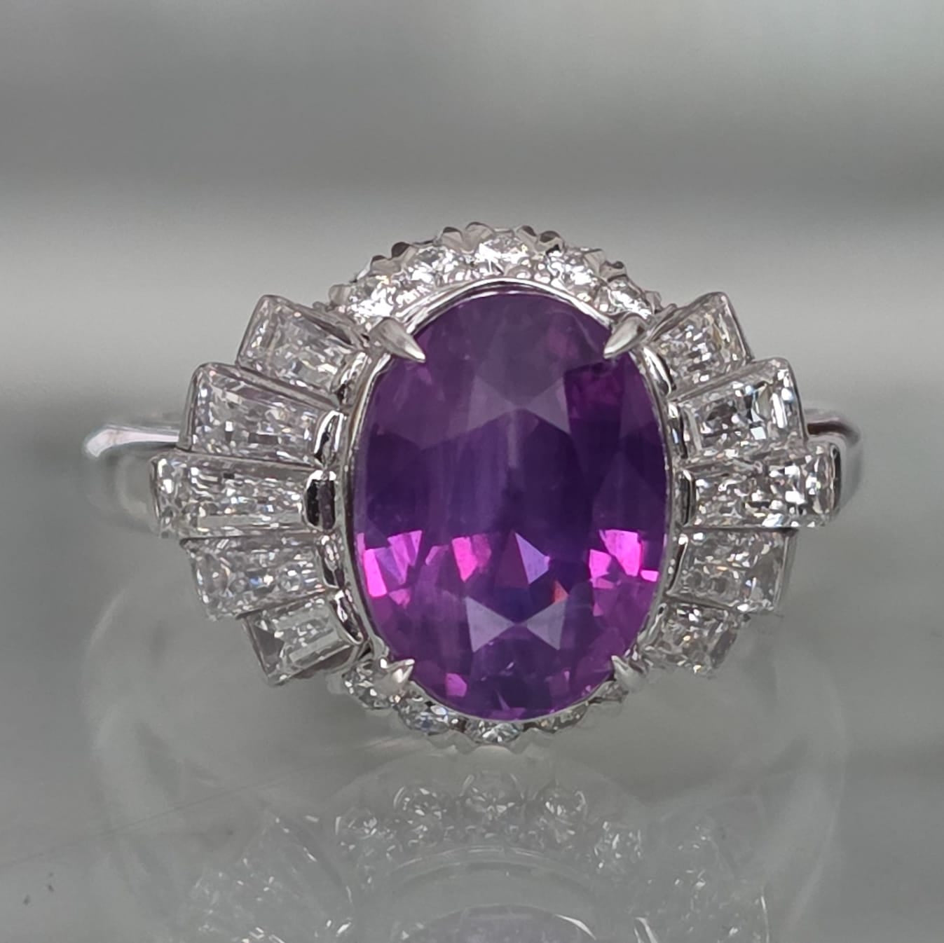 Rockstoc x LP Pt900 NH Sapphire Ring S 4.074 D 1.12 9.6g RLP625315