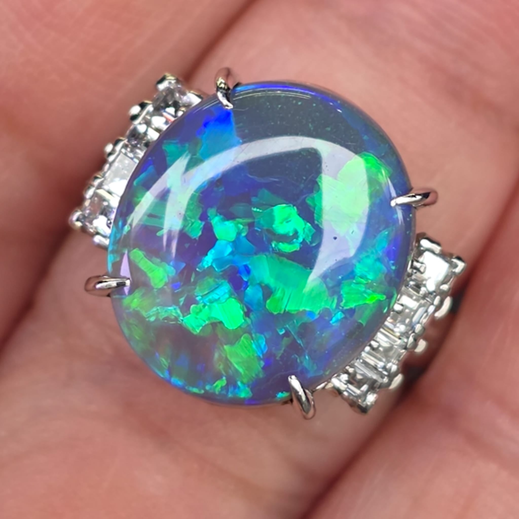 Rockstoc x LP Pt900 Opal Ring O 4.20 D 0.39 8.6 g Sz 5.5 C RSXLPS24