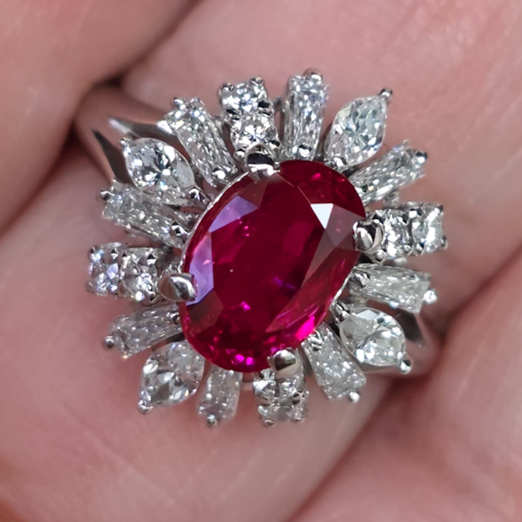 Rockstoc x LP Pt900 Ruby Ring R 1.630 D 0.960 Sz 6.5 8.30 g C RSXLPS11