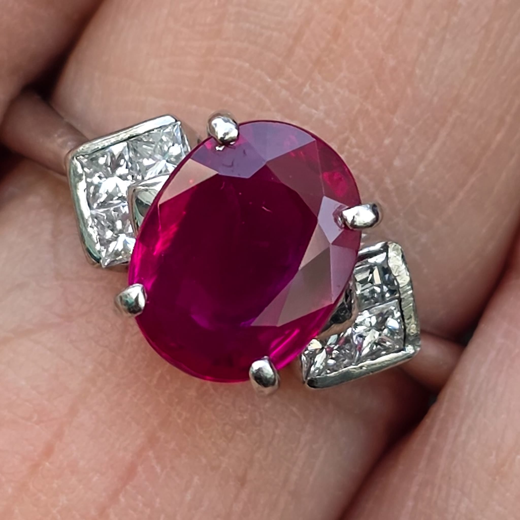 Rockstoc x LP Pt900 Ruby Ring R 1.66 D 0.25 4.75 g RSXLPS64
