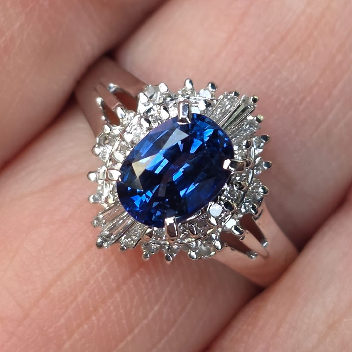 Rockstoc x LP Pt900 Sapphire Ring S 1.07 D 0.250 Sz 6.25 4.60 g RSXLPS50