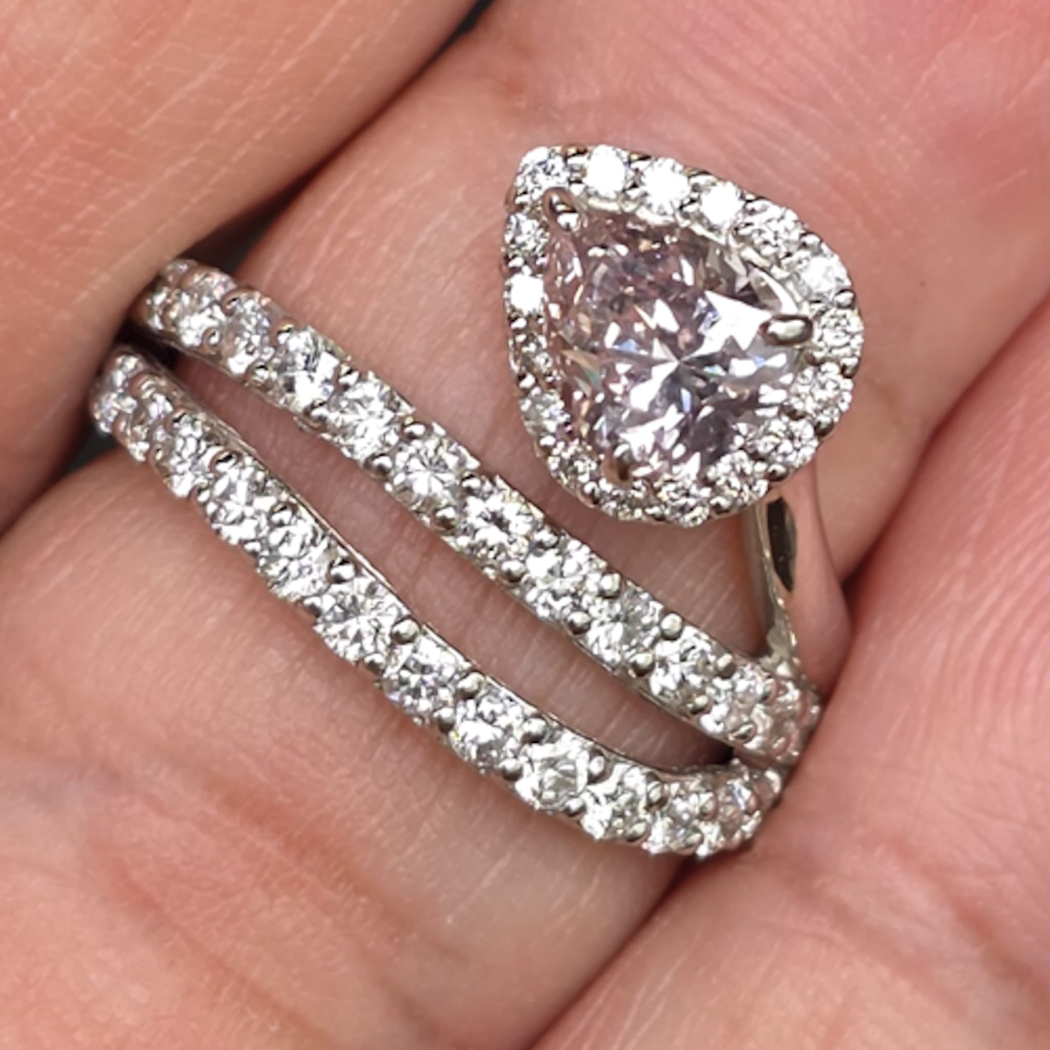 Rockstoc x LP Pt950 Pink Diamond Ring D 1.011 / 1.010 Sz 6 6.60 g Fancy Light Pink SI-1 C RSXLPS19