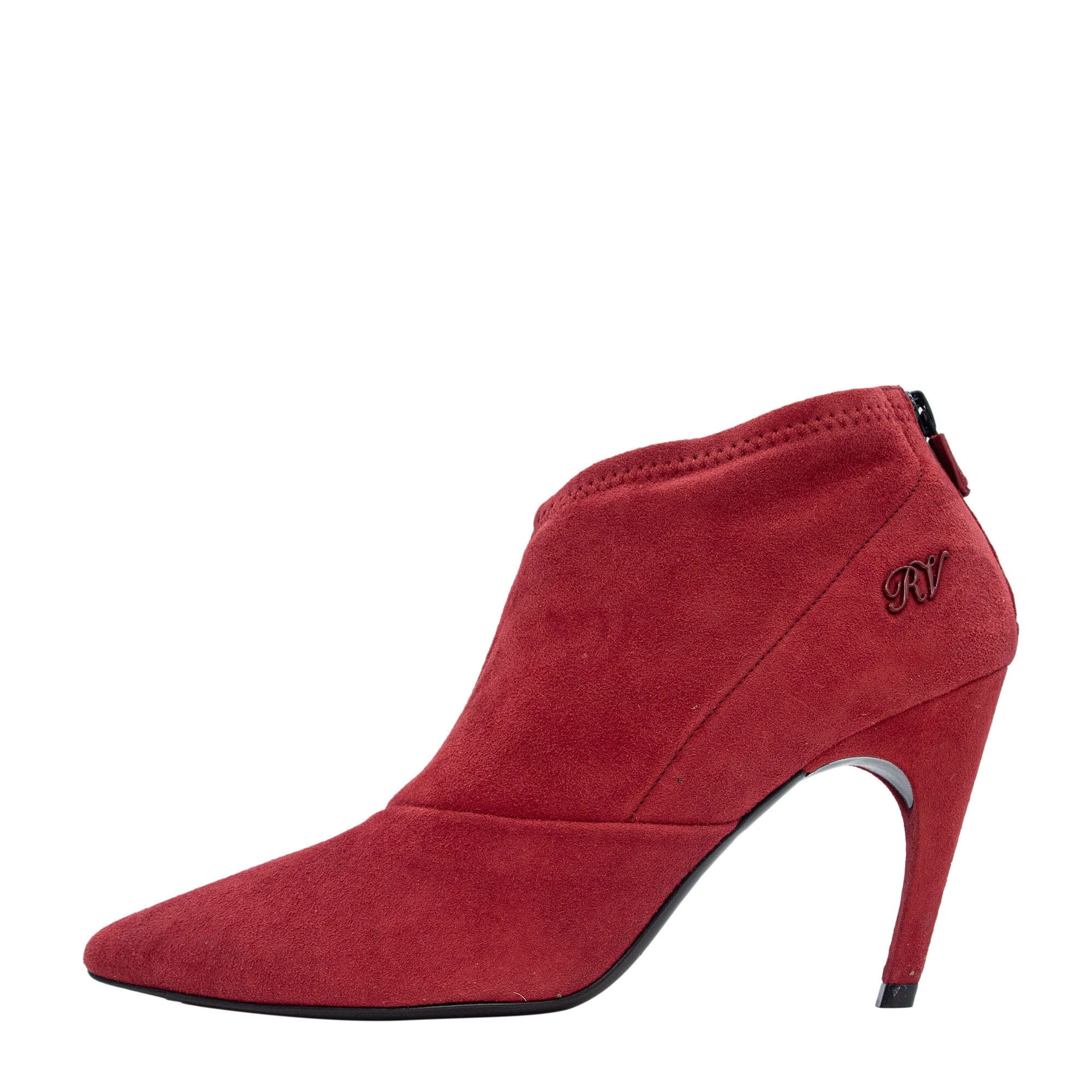 Roger Vivier Roger Vivier Red Suede Ankle Boots 37 SYCH106