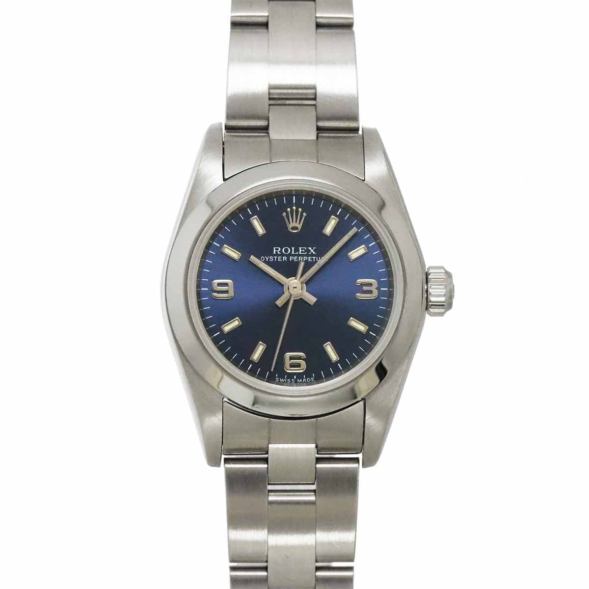 ROLEX ROLEX Oyster perpetual 76080 Serial K Blue Dial Ladies Watch 90300087