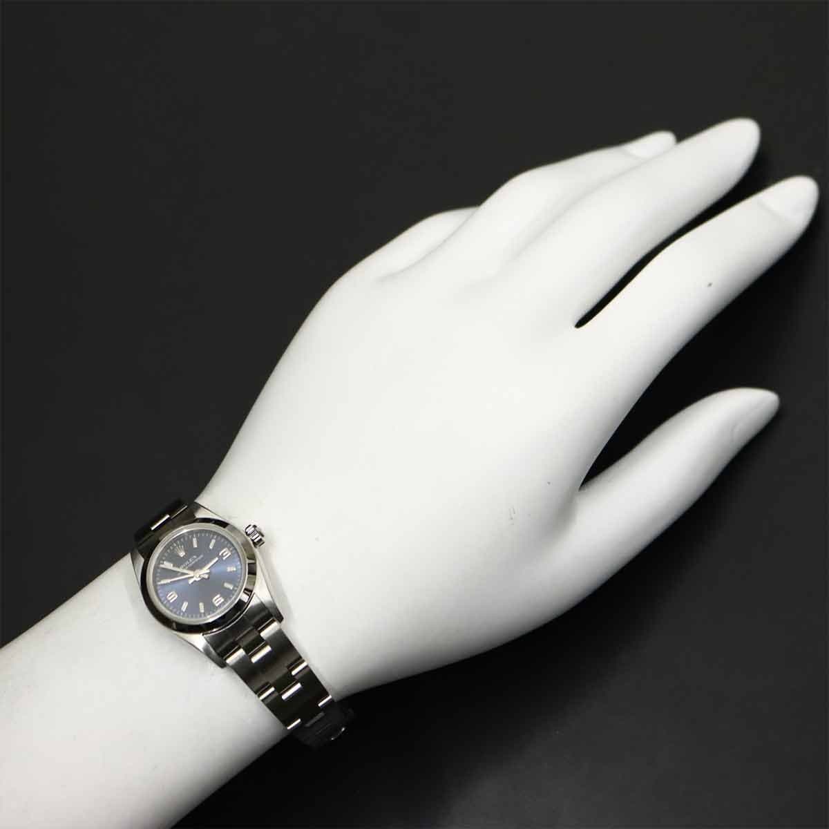 ROLEX ROLEX Oyster perpetual 76080 Serial K Blue Dial Ladies Watch 90300087