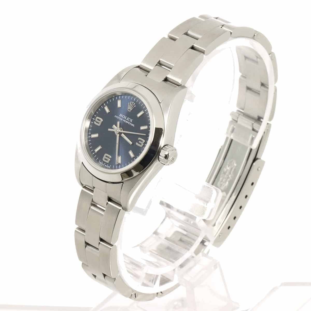 ROLEX ROLEX Oyster perpetual 76080 Serial K Blue Dial Ladies Watch 90300087