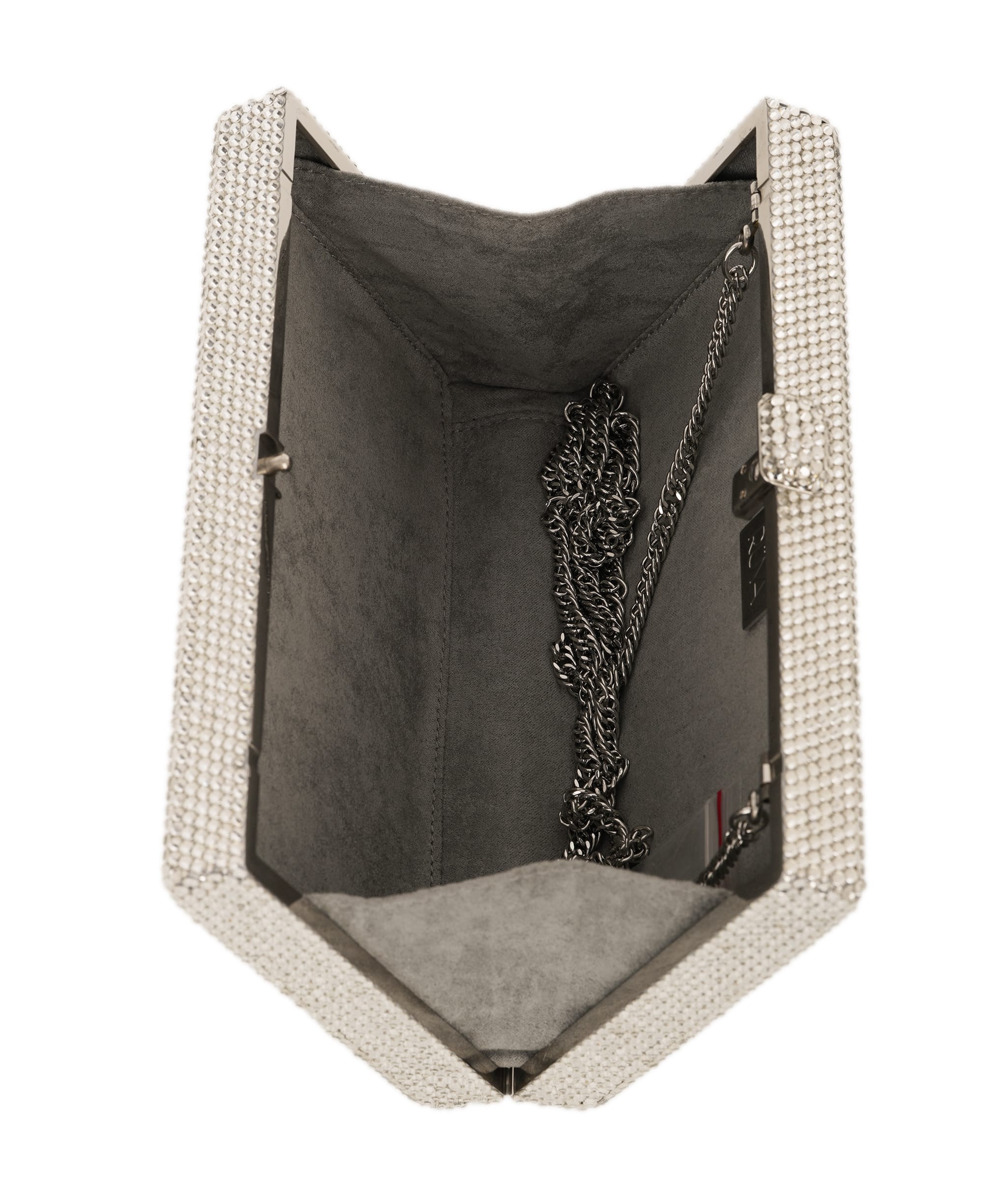 Ruya Customisable RÜYA Box bag with a silver crystal finish and multicolour personalised lettering AKC0732