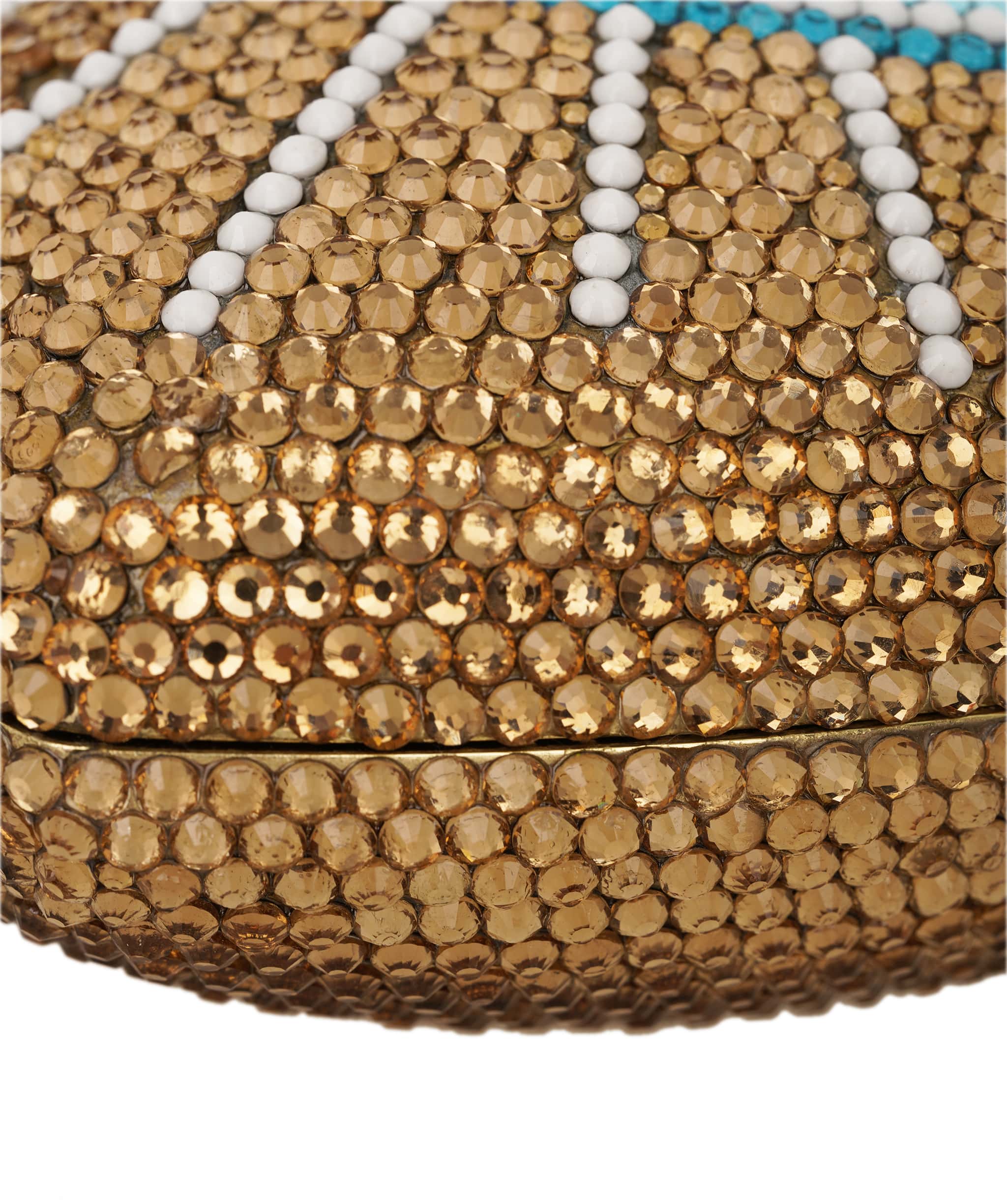 Ruya Customisable RÜYA Heart Shape bag with a gold crystal finish and evil eye motif design AKC0731