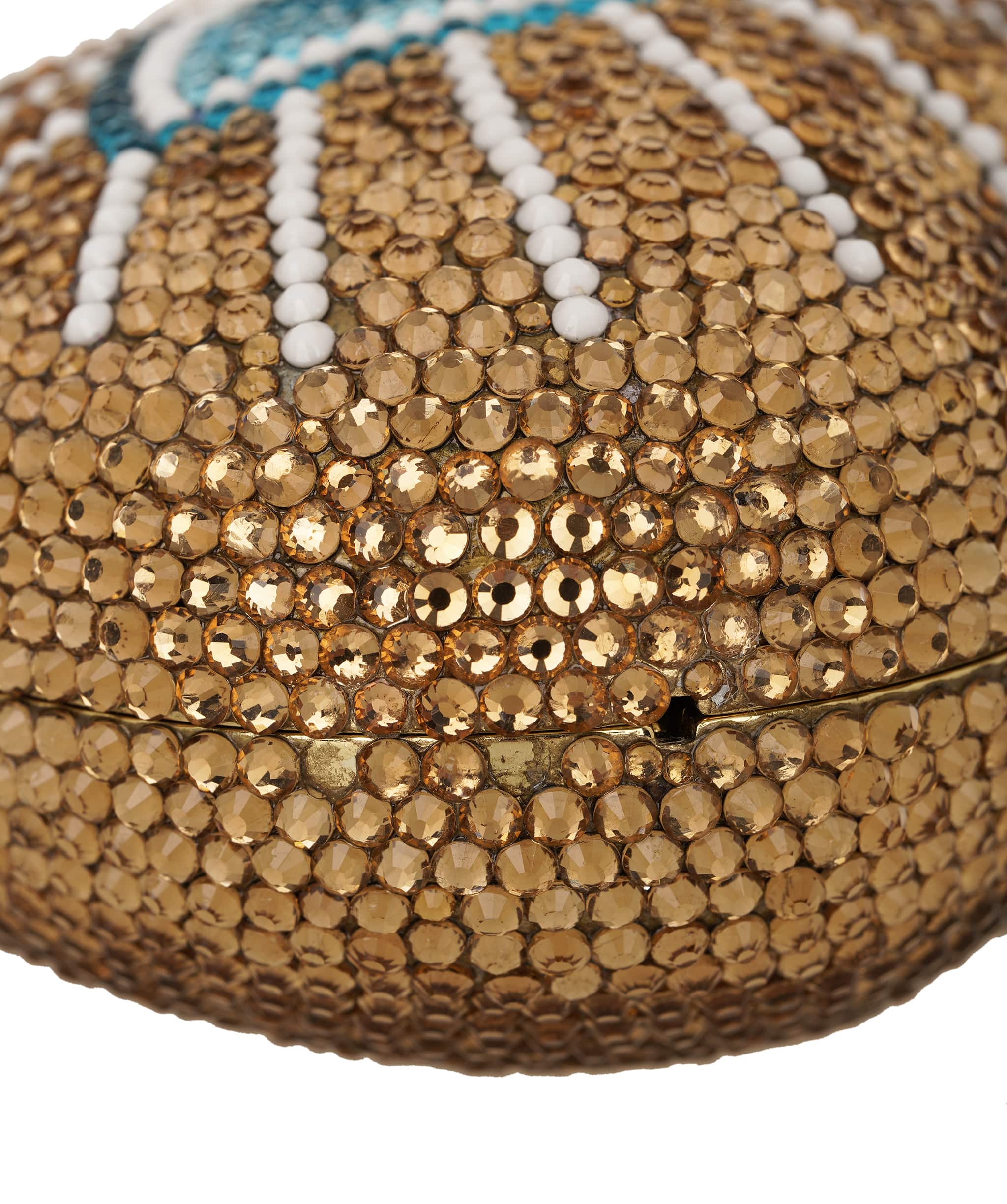 Ruya Customisable RÜYA Heart Shape bag with a gold crystal finish and evil eye motif design AKC0731