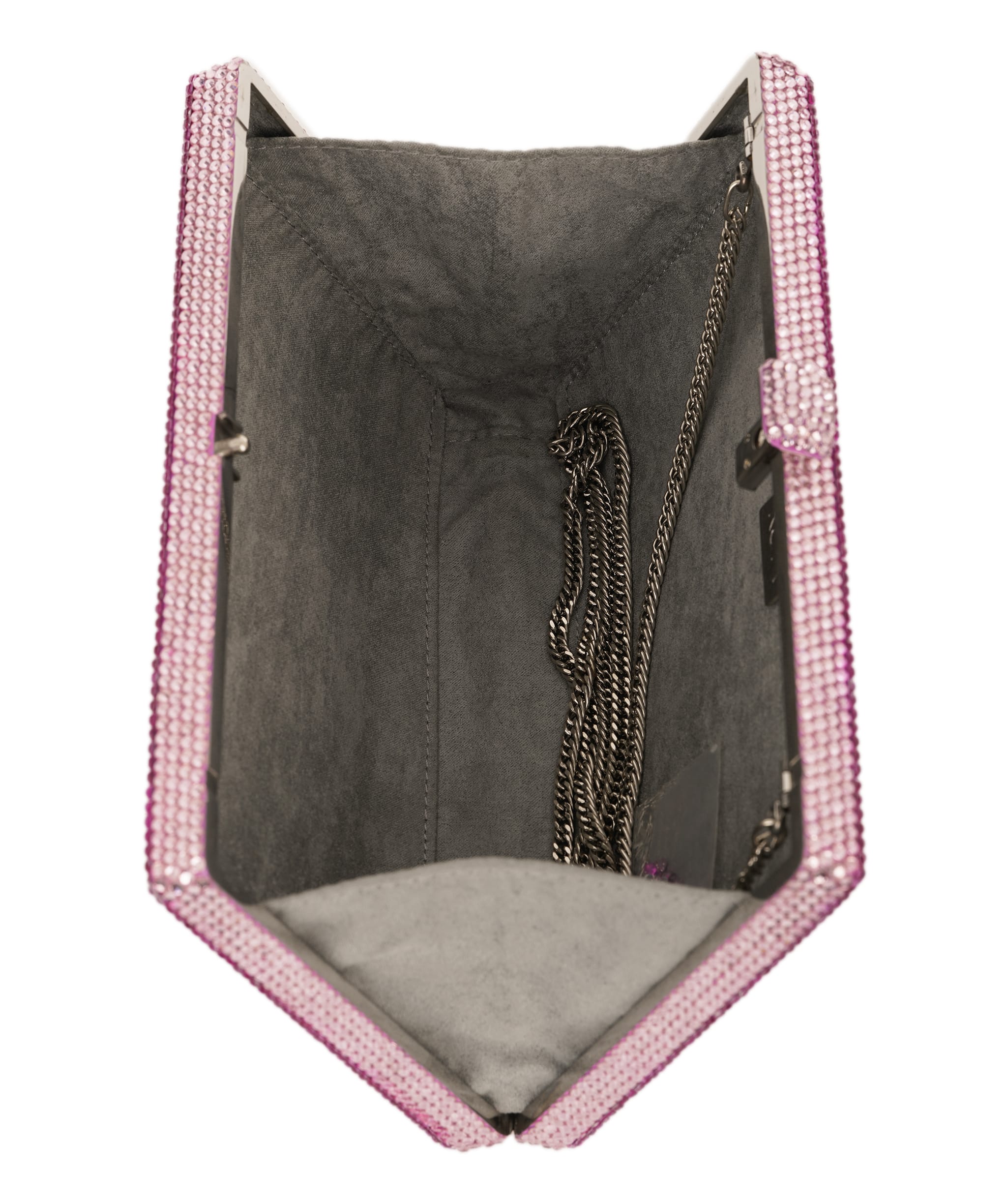 Ruya Customisable RÜYA Large Jewel bag with a magenta crystal finish and light pink border detail AKC0733