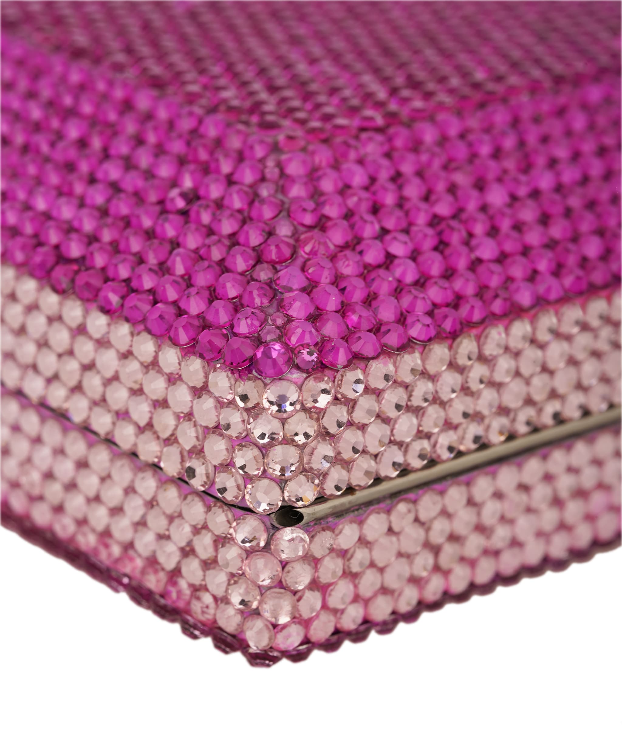 Ruya Customisable RÜYA Large Jewel bag with a magenta crystal finish and light pink border detail AKC0733