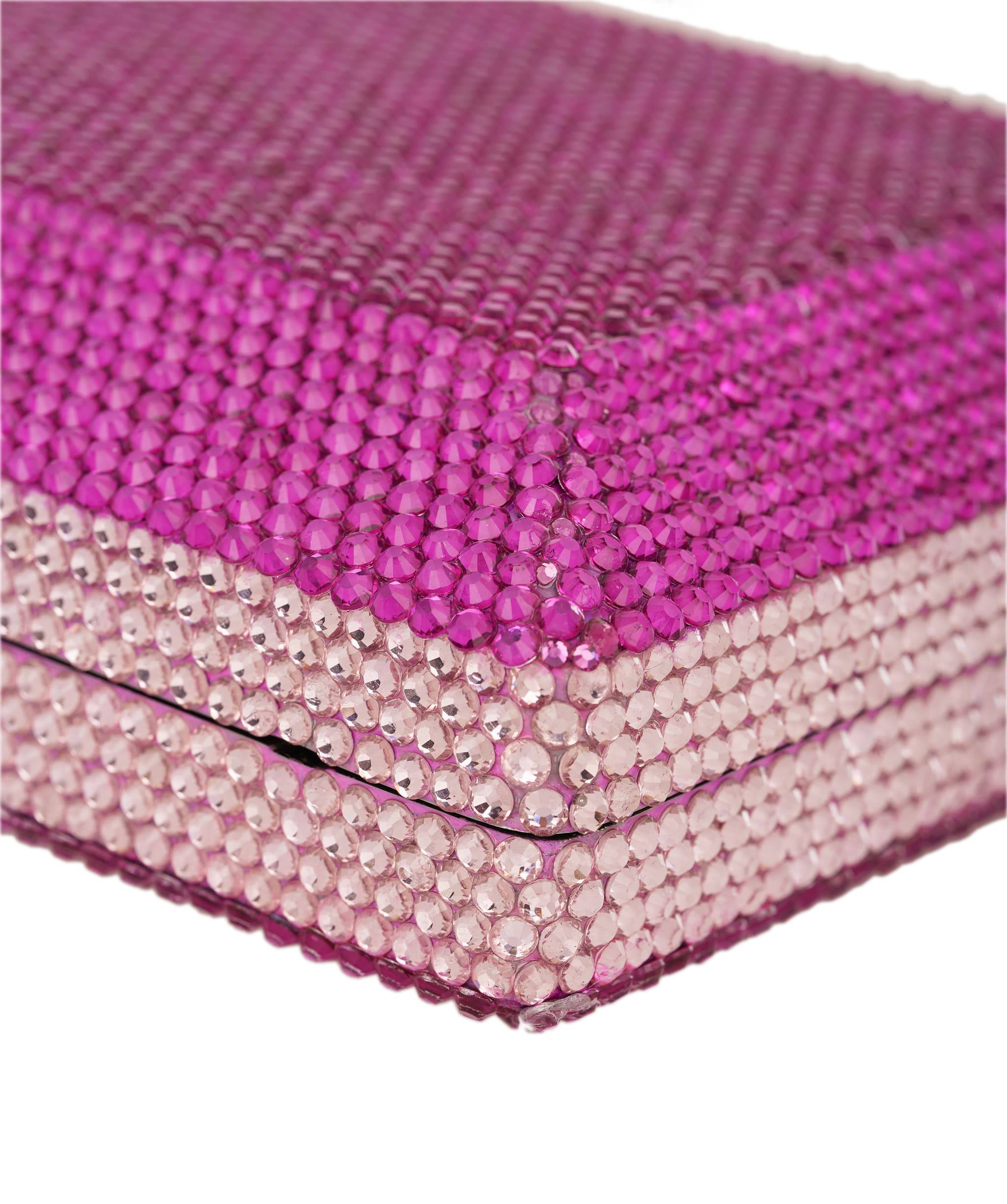 Ruya Customisable RÜYA Large Jewel bag with a magenta crystal finish and light pink border detail AKC0733