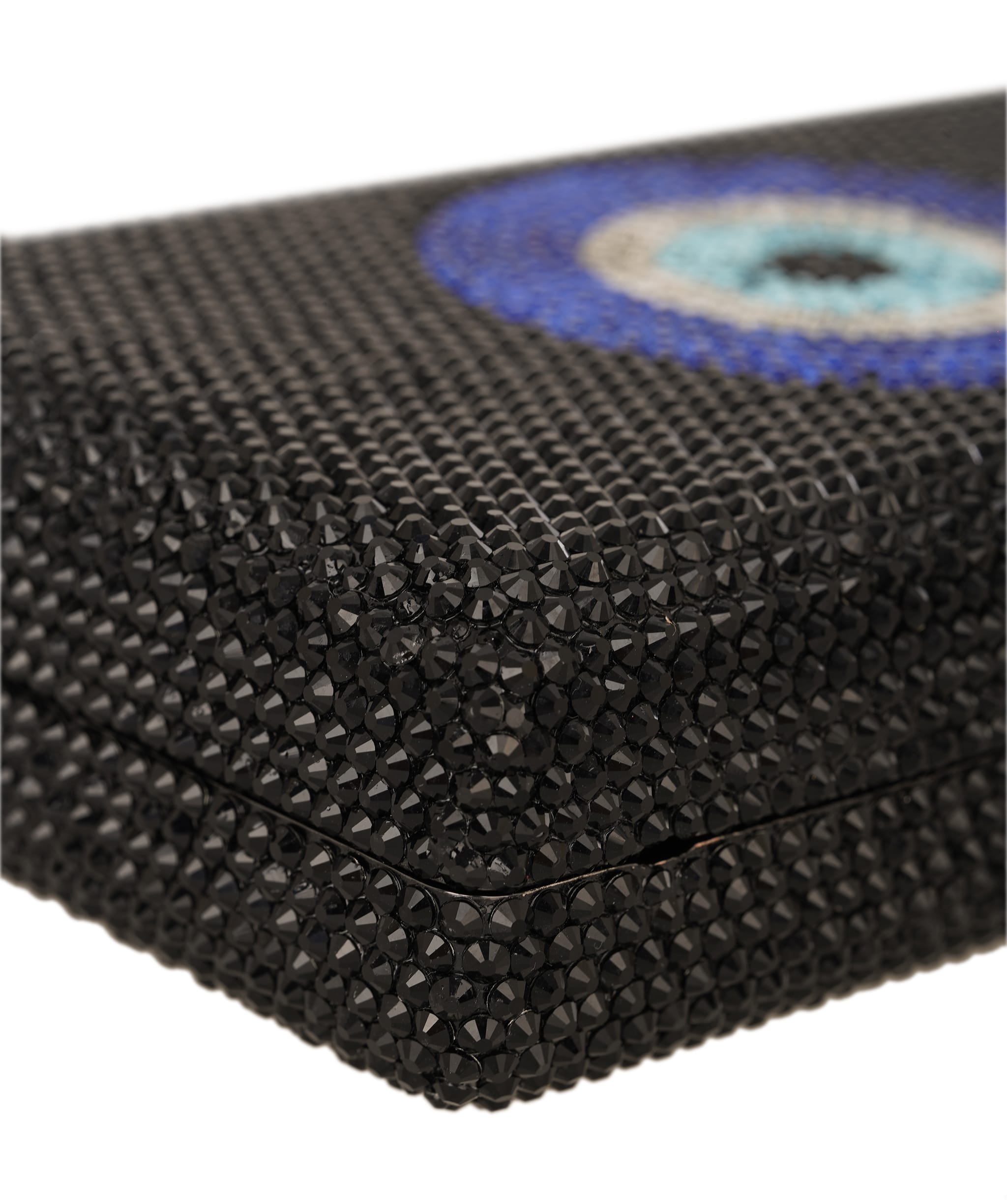 Ruya Customisable RÜYA Small Box bag with a black crystal finish and evil eye motif design AKC0735