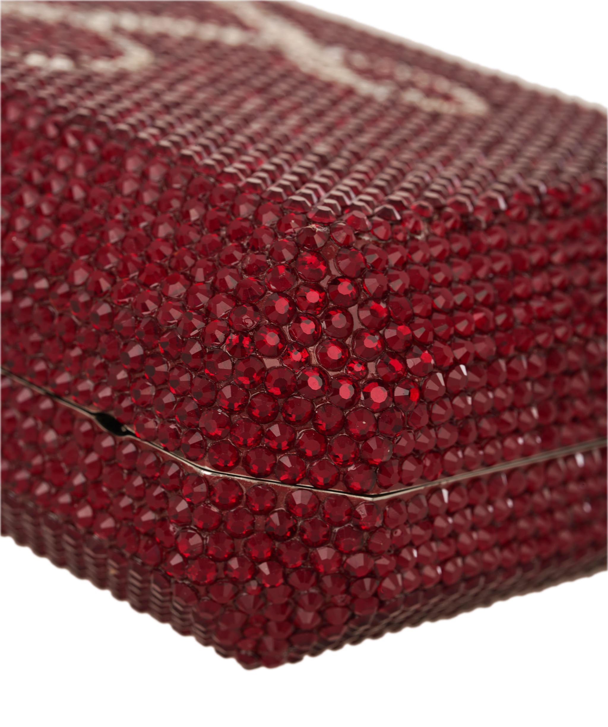 Ruya Customisable RÜYA Small Jewel bag with a red crystal finish and silver personalised lettering AKC0727