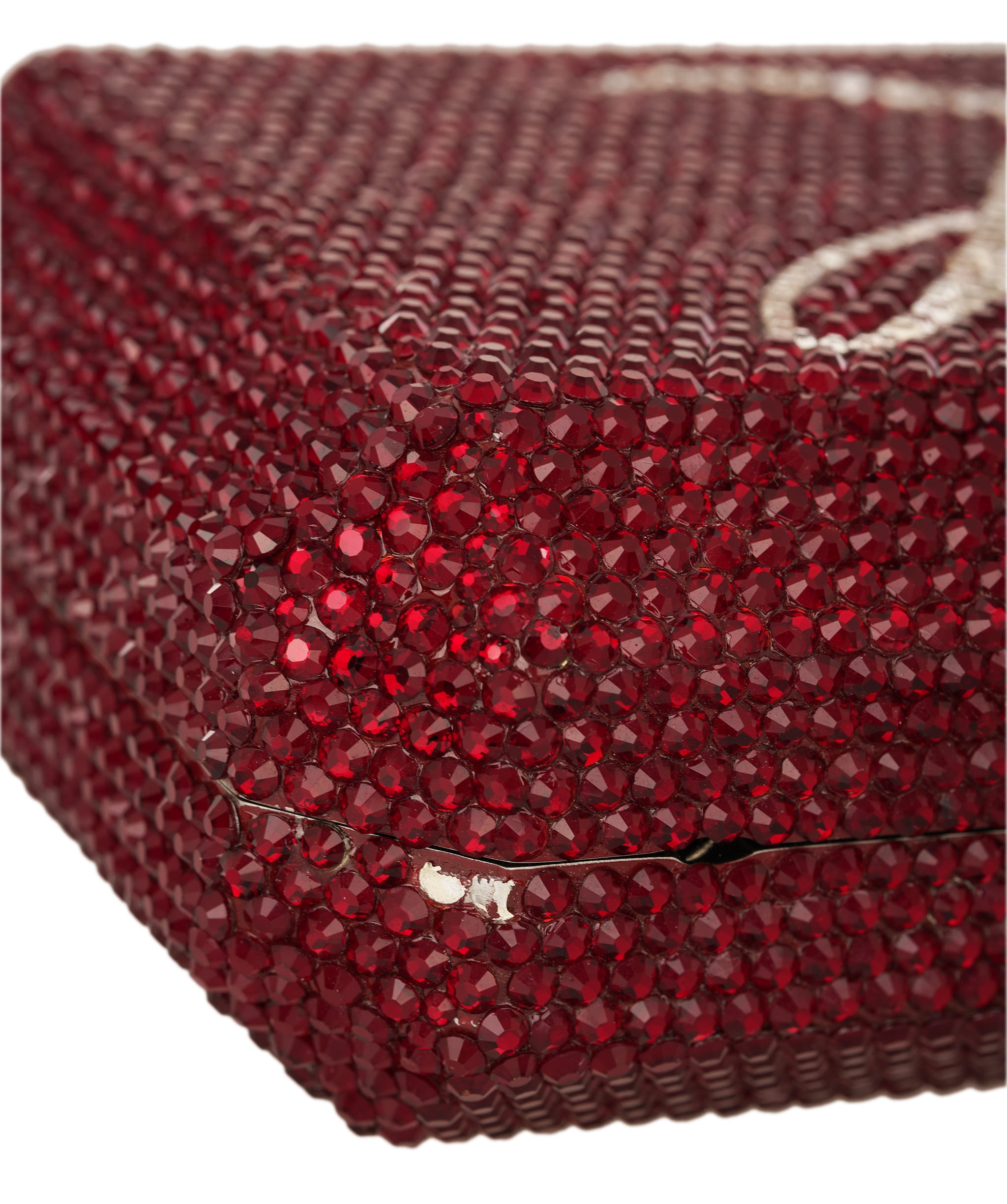 Ruya Customisable RÜYA Small Jewel bag with a red crystal finish and silver personalised lettering AKC0727