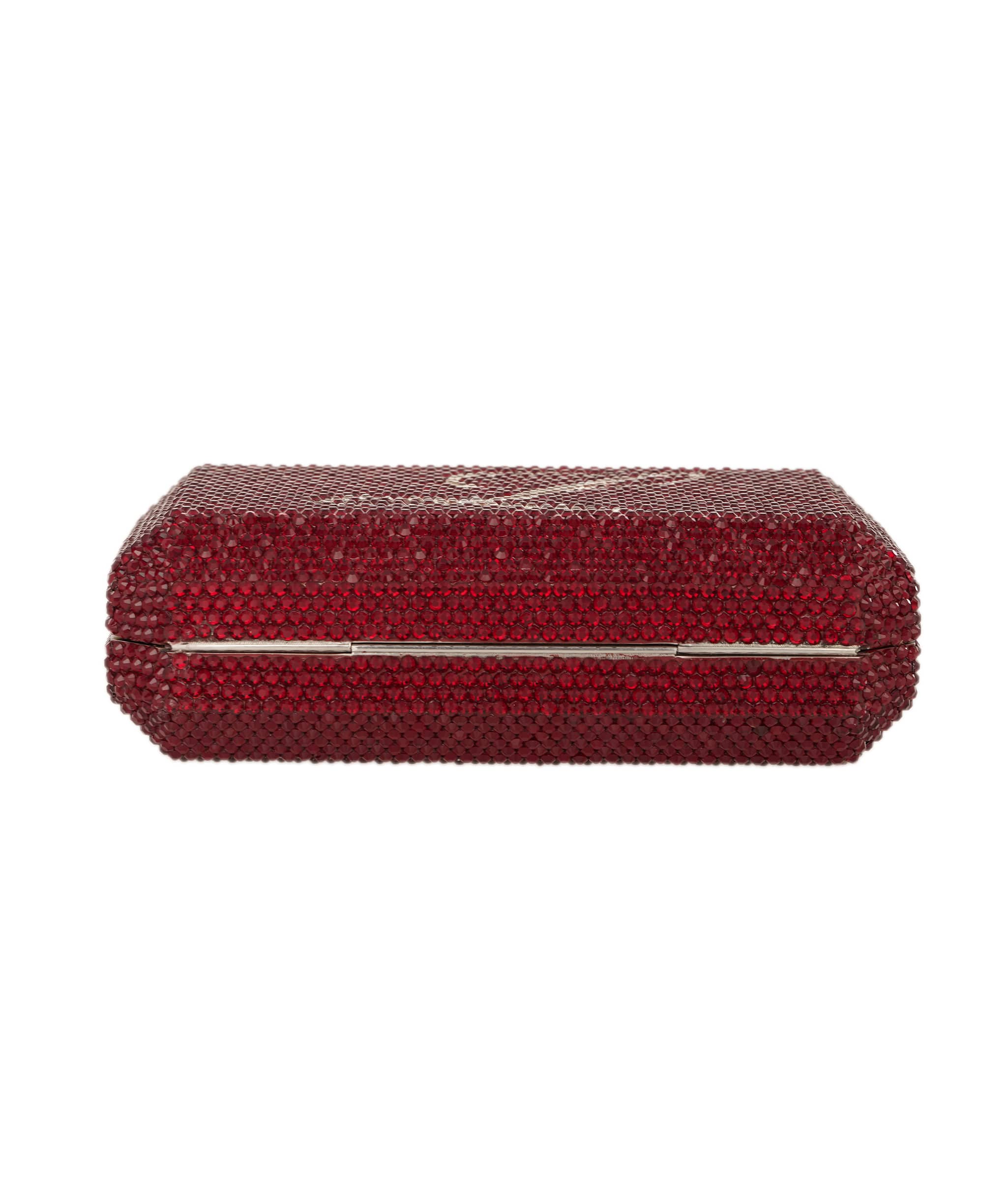 Ruya Customisable RÜYA Small Jewel bag with a red crystal finish and silver personalised lettering AKC0727
