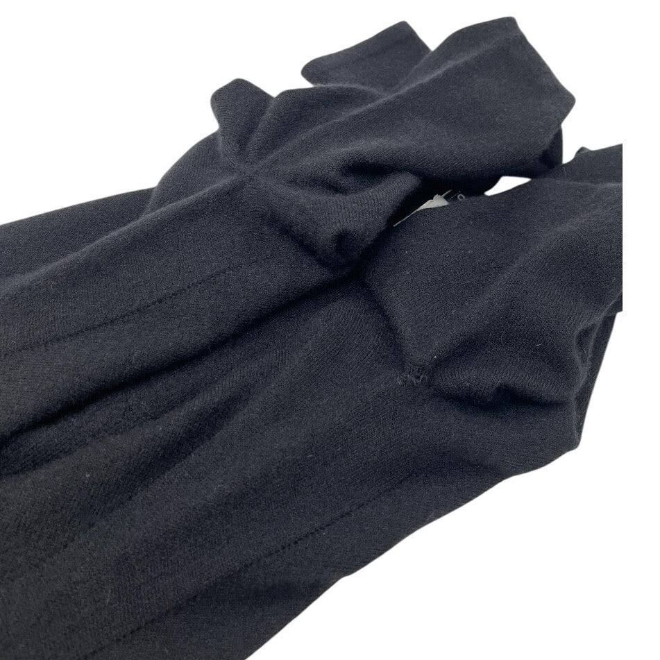 CHANEL Vintage 02A CC Mark Logo Sweater Knit Top #42 Black Cashmere Long Sleeve