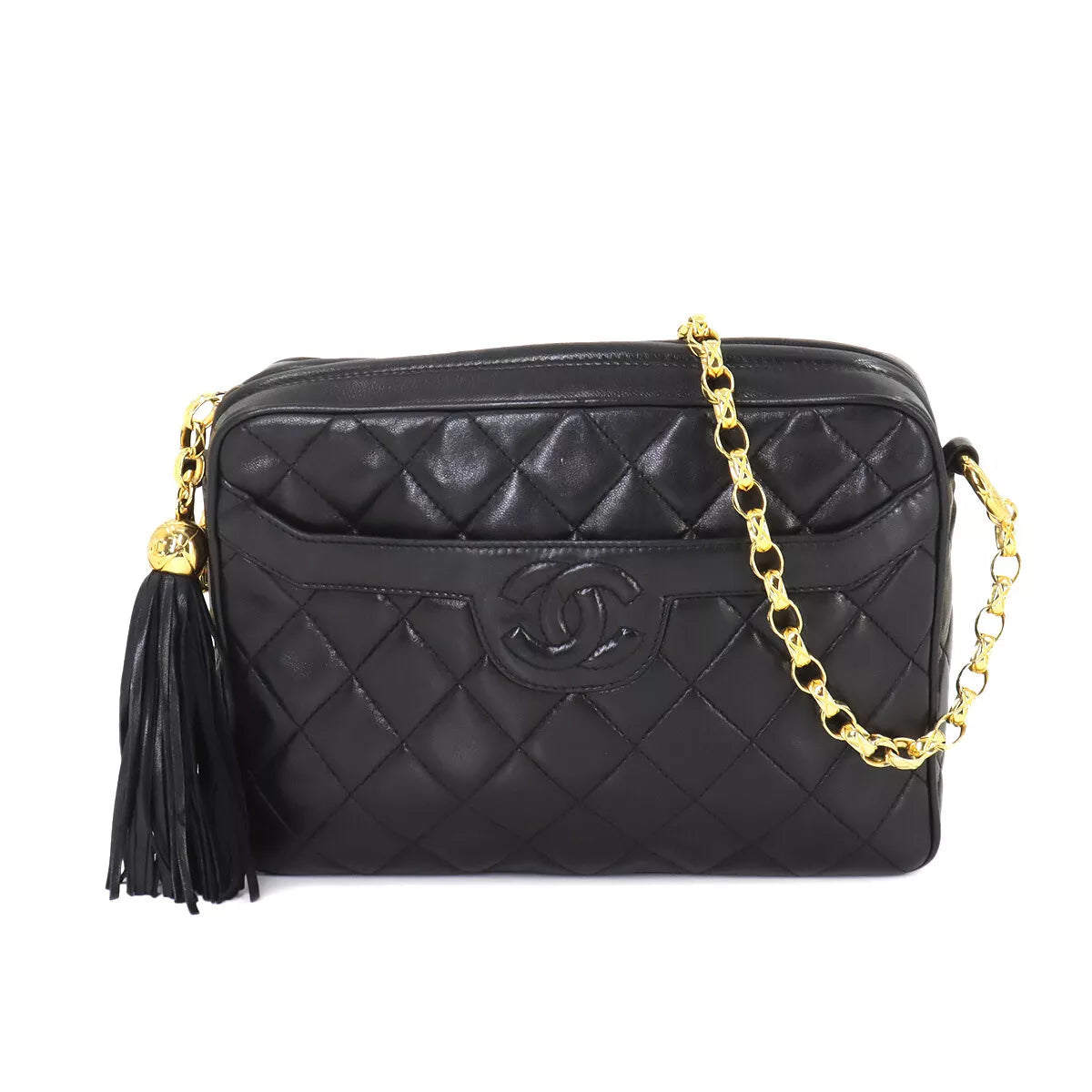 CHANEL Matelasse Bijou Chain Shoulder Bag Fring e Leather Black 90245231