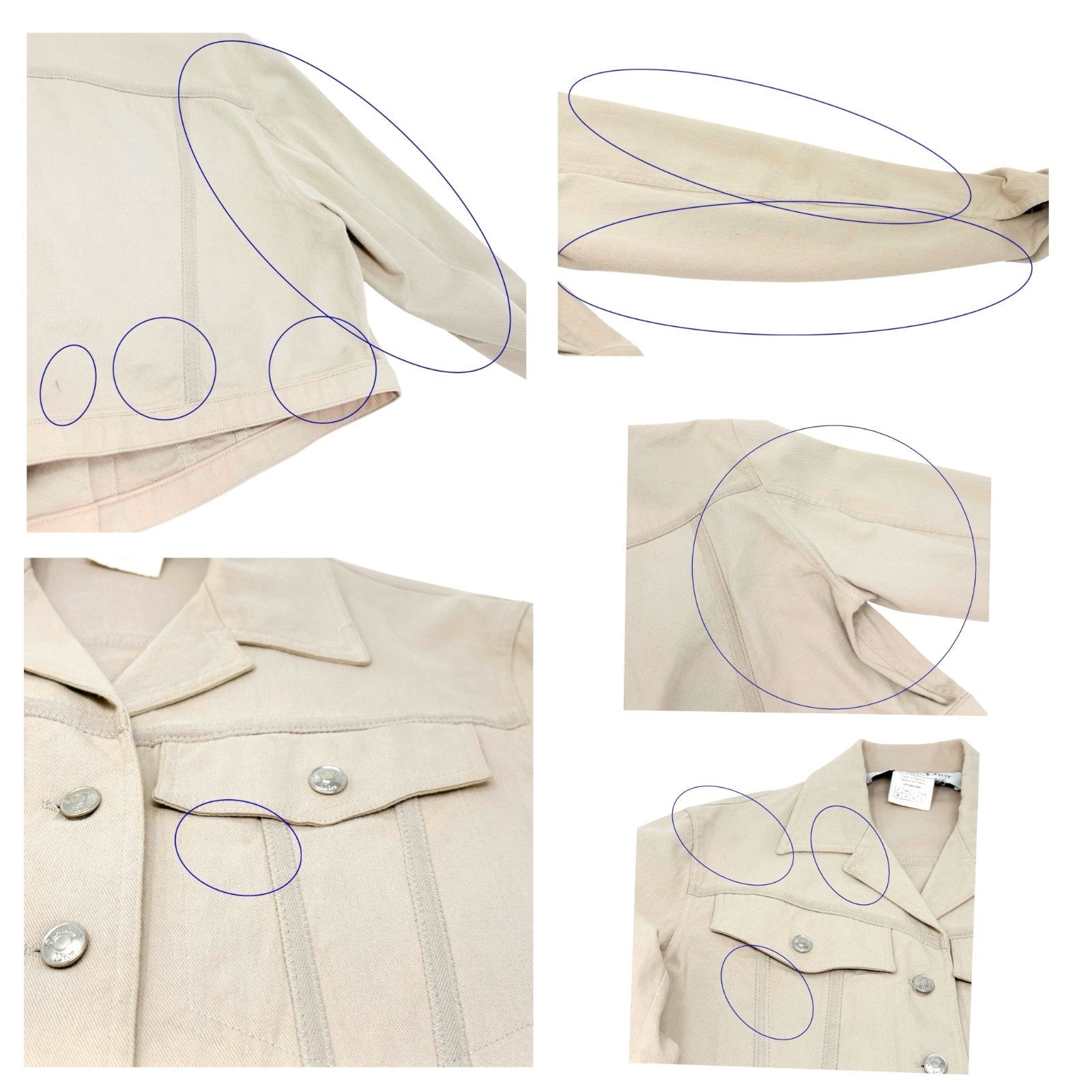 Christian Dior Vintage 2001 Croped Denim Jacket #38 Beige Long Sleeve Cotton