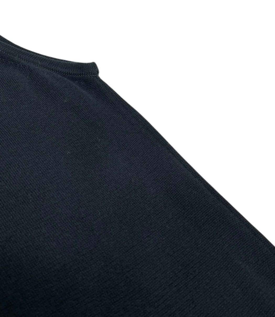 CHANEL Vintage 06P CC Logo Knit Tank Top #42 Pullover Black Cotton