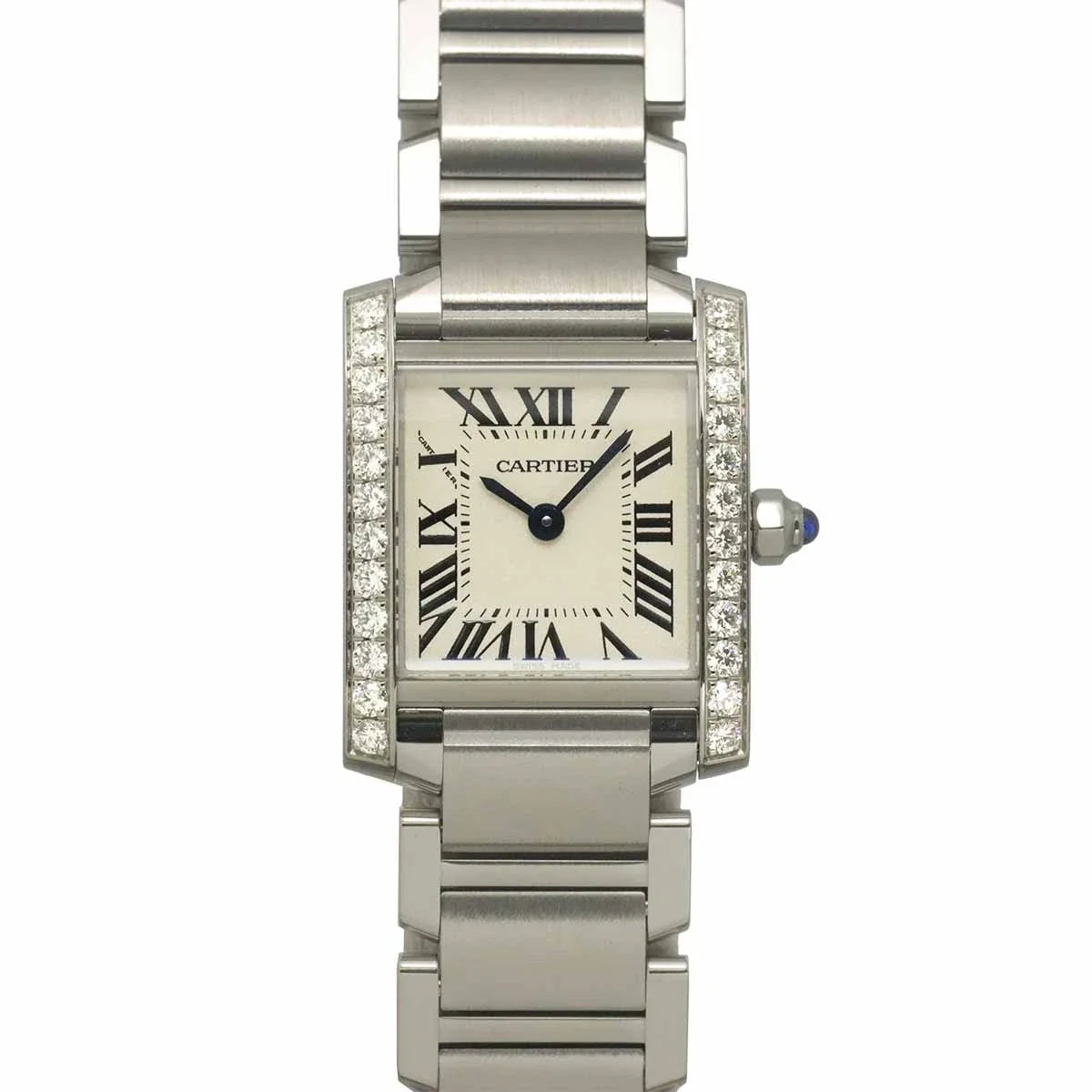 Cartier Tank Francaise SM W4TA0008 Diamond Bezel cream Dial Ladies 90334750