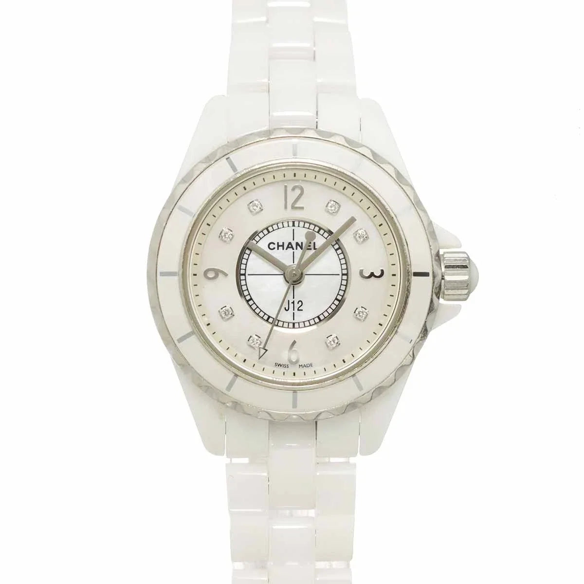 CHANEL J12 H2570 29mm 8P Diamond Quartz White Shell Dial Ladies Watch 90336125