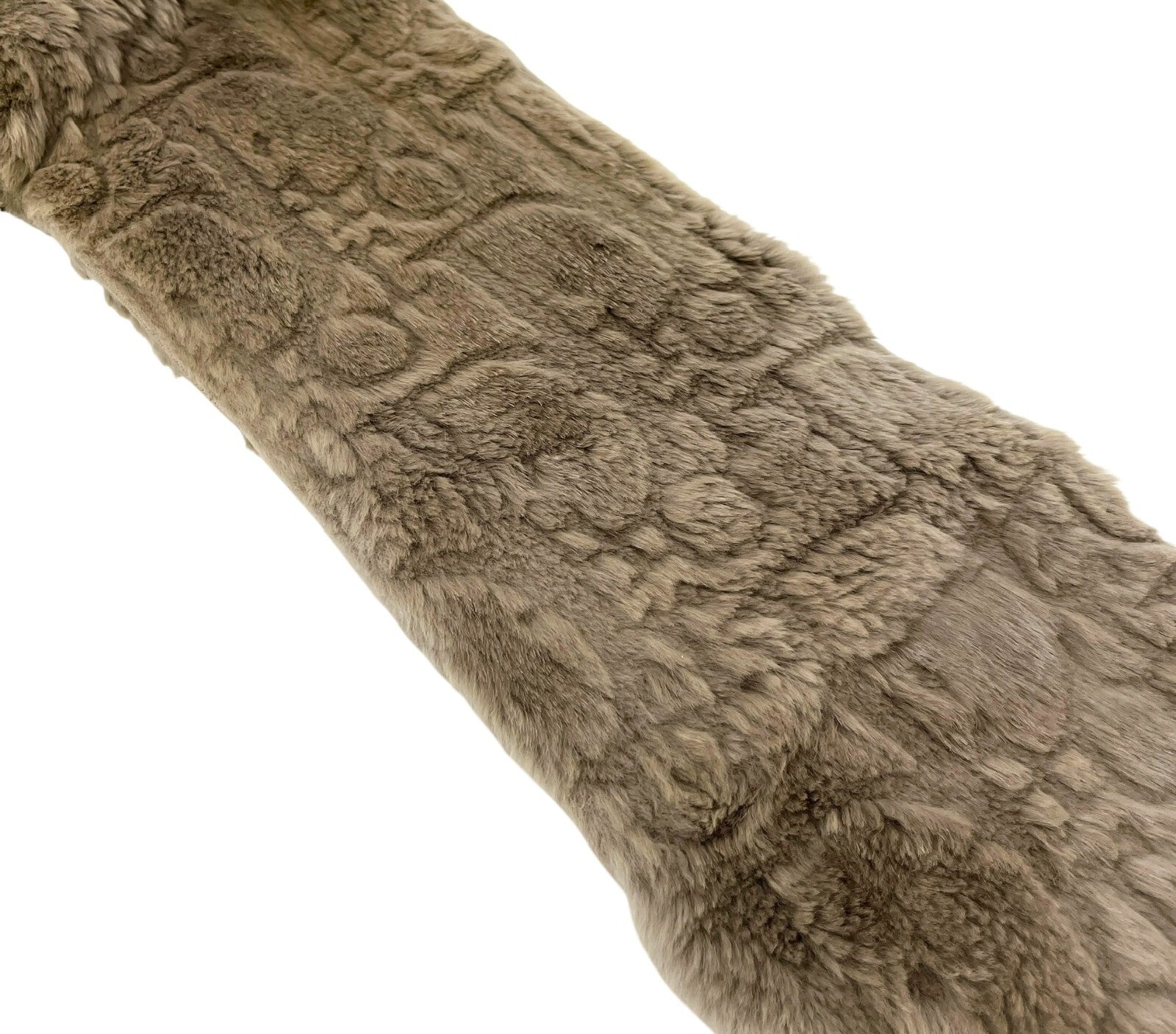 Christian Dior Vintage Trotter Monogram Logo Fur Scarves Shawls Olive Gray