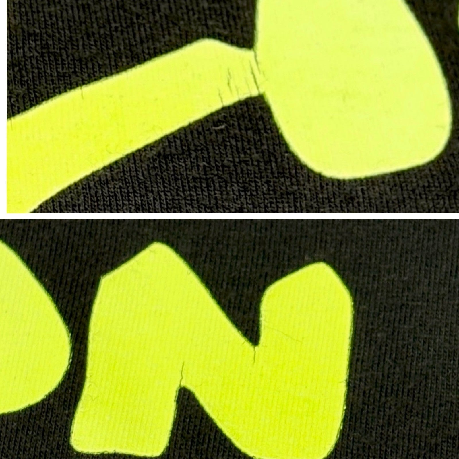 LOUIS VUITTON Vintage Graffiti T-shirts Top Mens #M Black Light Green Cotton