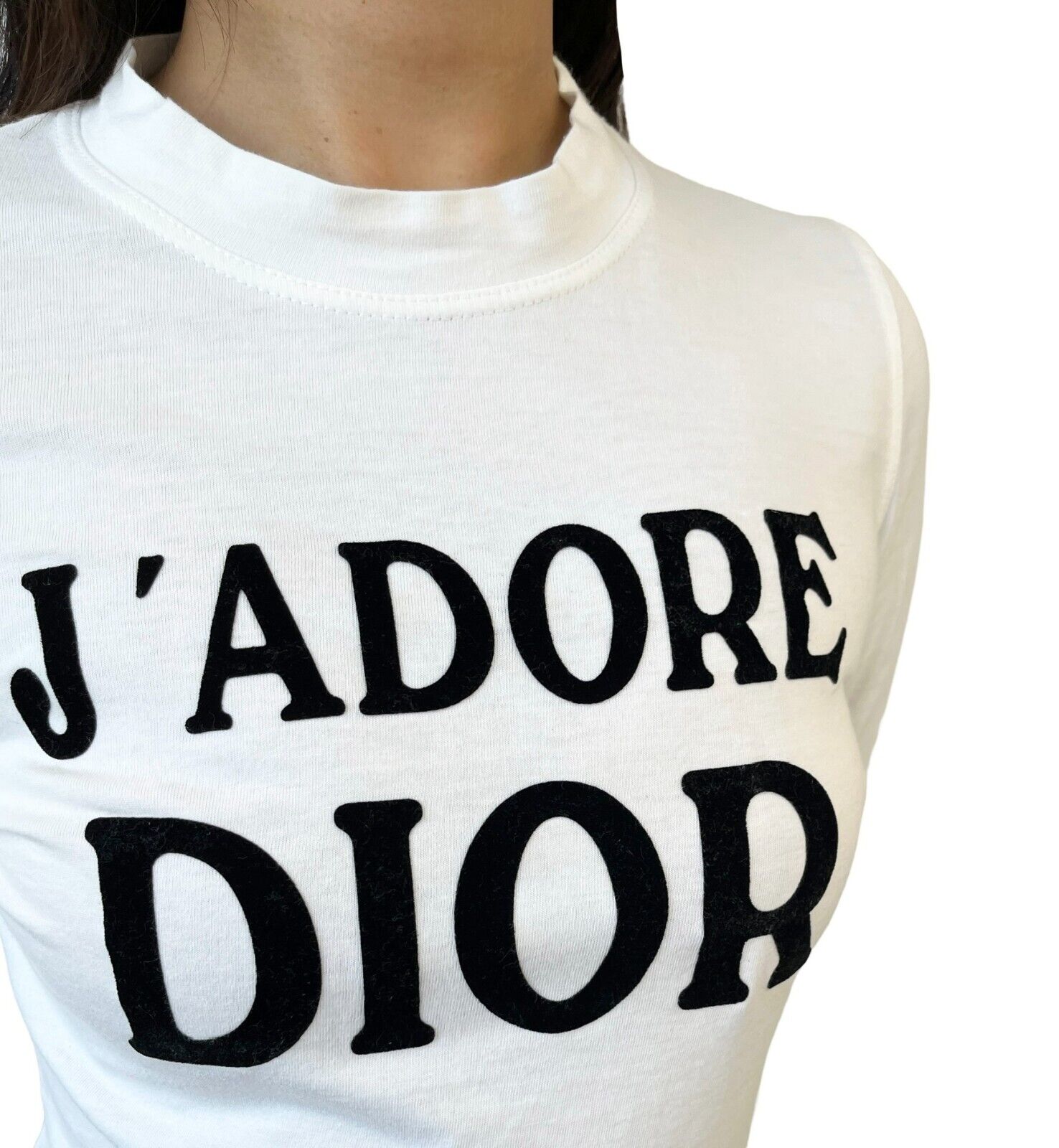 Christian Dior Vintage J'ADORE Logo Long Sleeve Top #38 T-shirt White