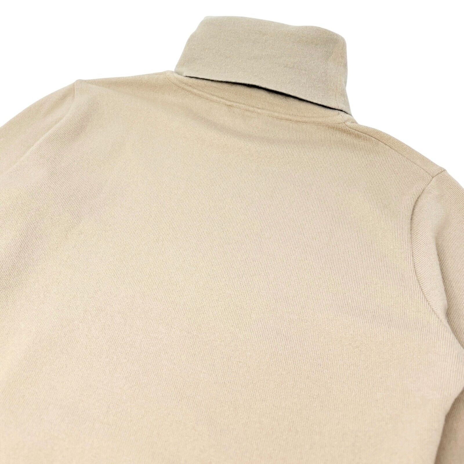 CHANEL Vintage 04A CC Logo Turtleneck Sweater #38 Long Sleeve Top Cream Cashmere