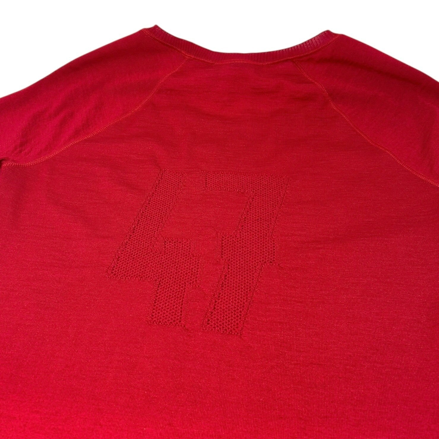 Christian Dior Vintage 2005 Logo Knit Top #42 T-shirt Red Short Sleeve Mesh