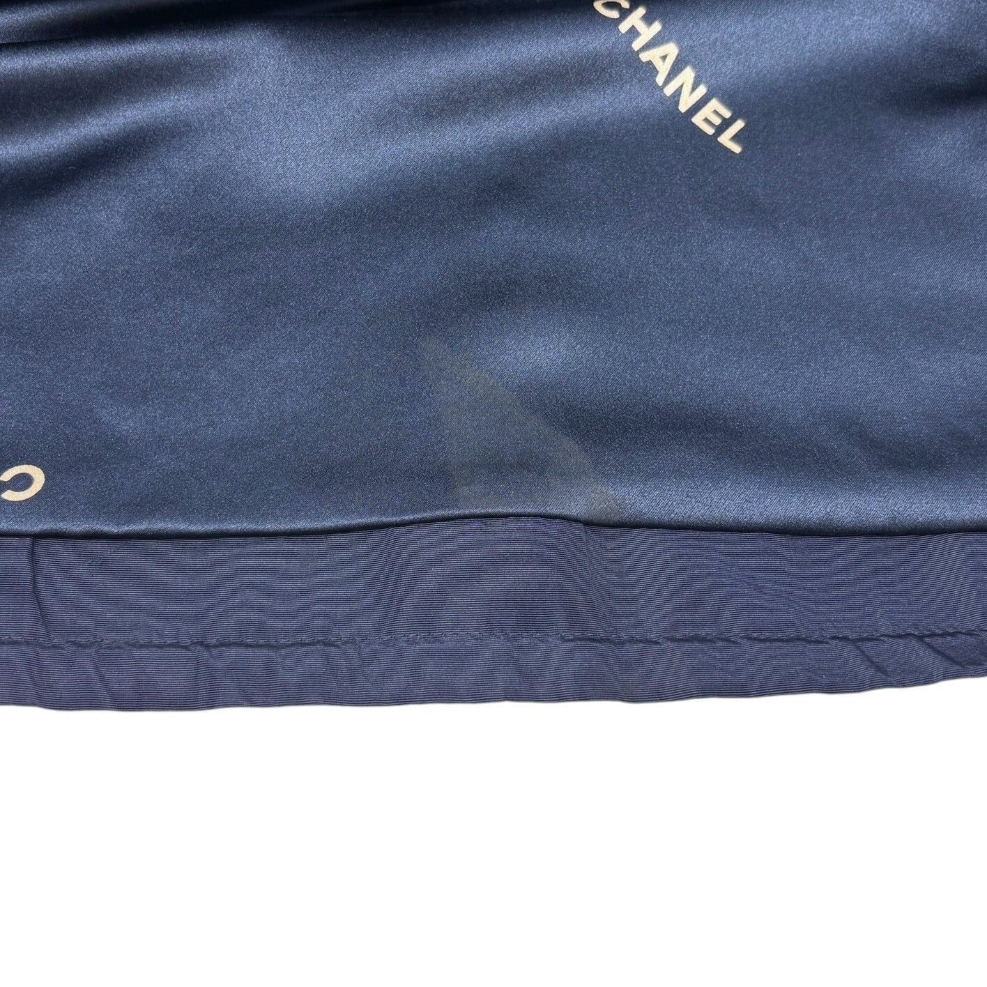 CHANEL Vintage PO5667 CC Logo Long Coat Jacket #38 Zip Pocket Belt Dark Blue