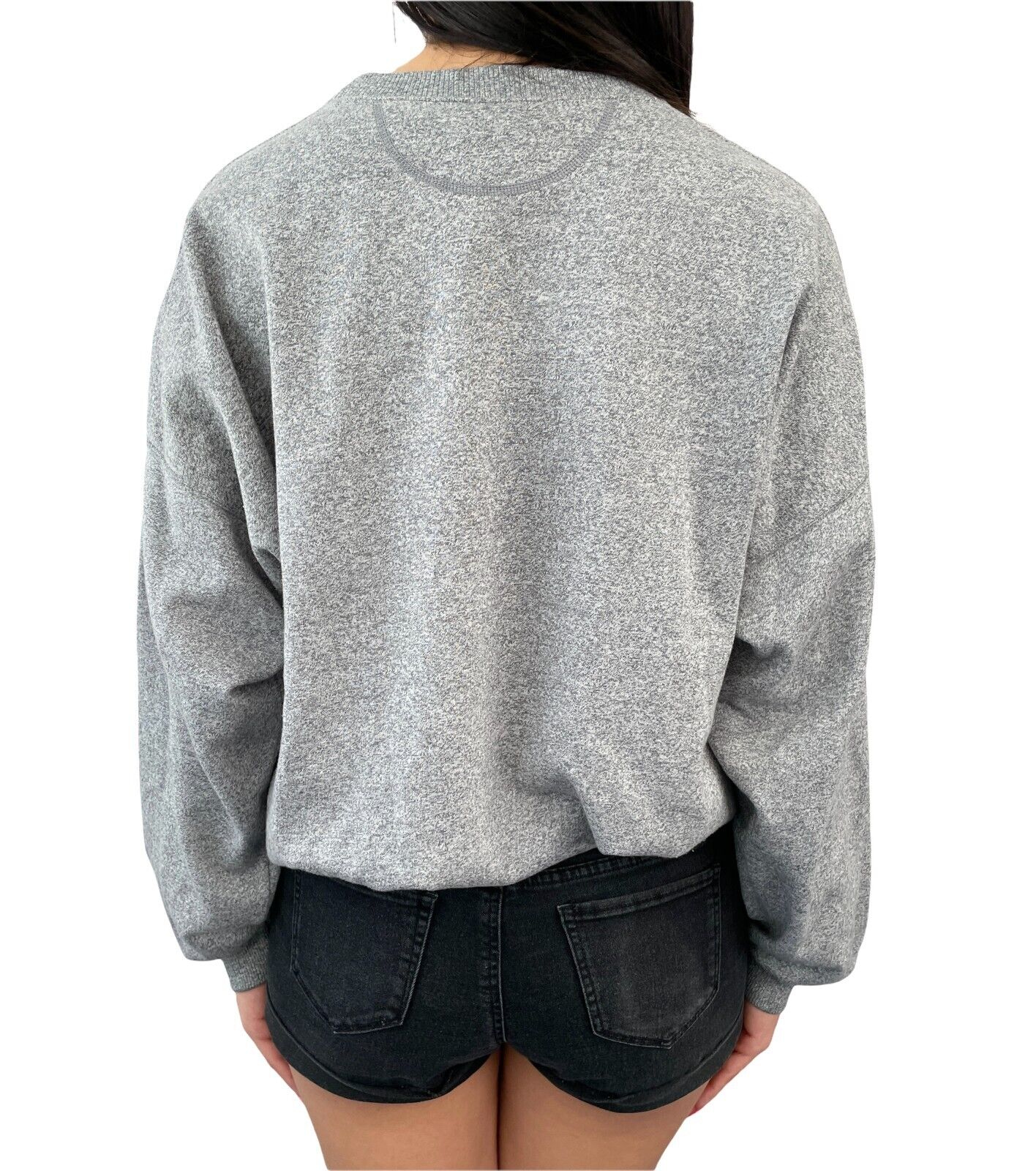 CHANEL Vintage 1990s CC Logo Sweatshirt Top Gray Black Long Sleeve