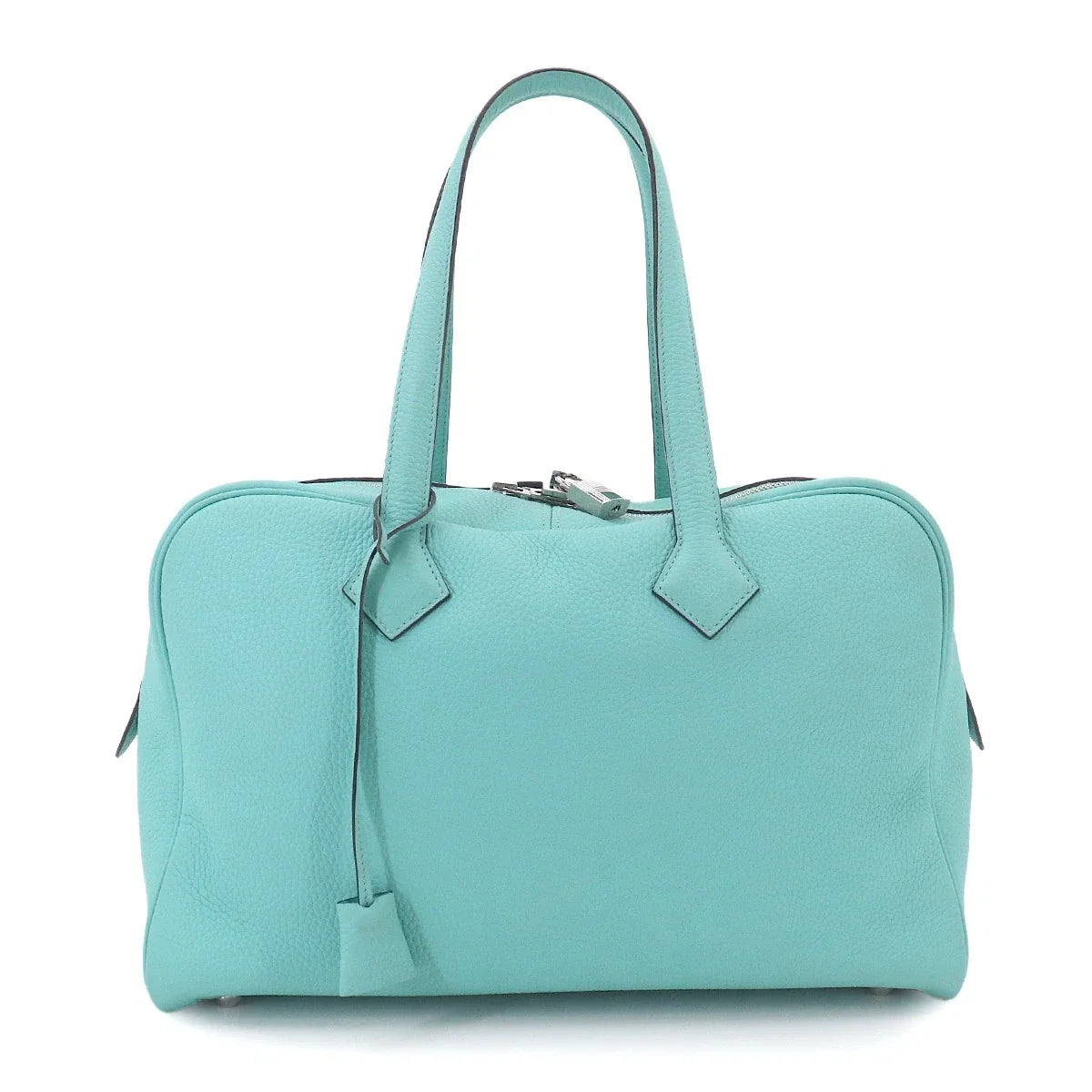 HERMES Victoria2 35 Hand Bag Taurillon Clemence Blue Saint Cyr 90324602