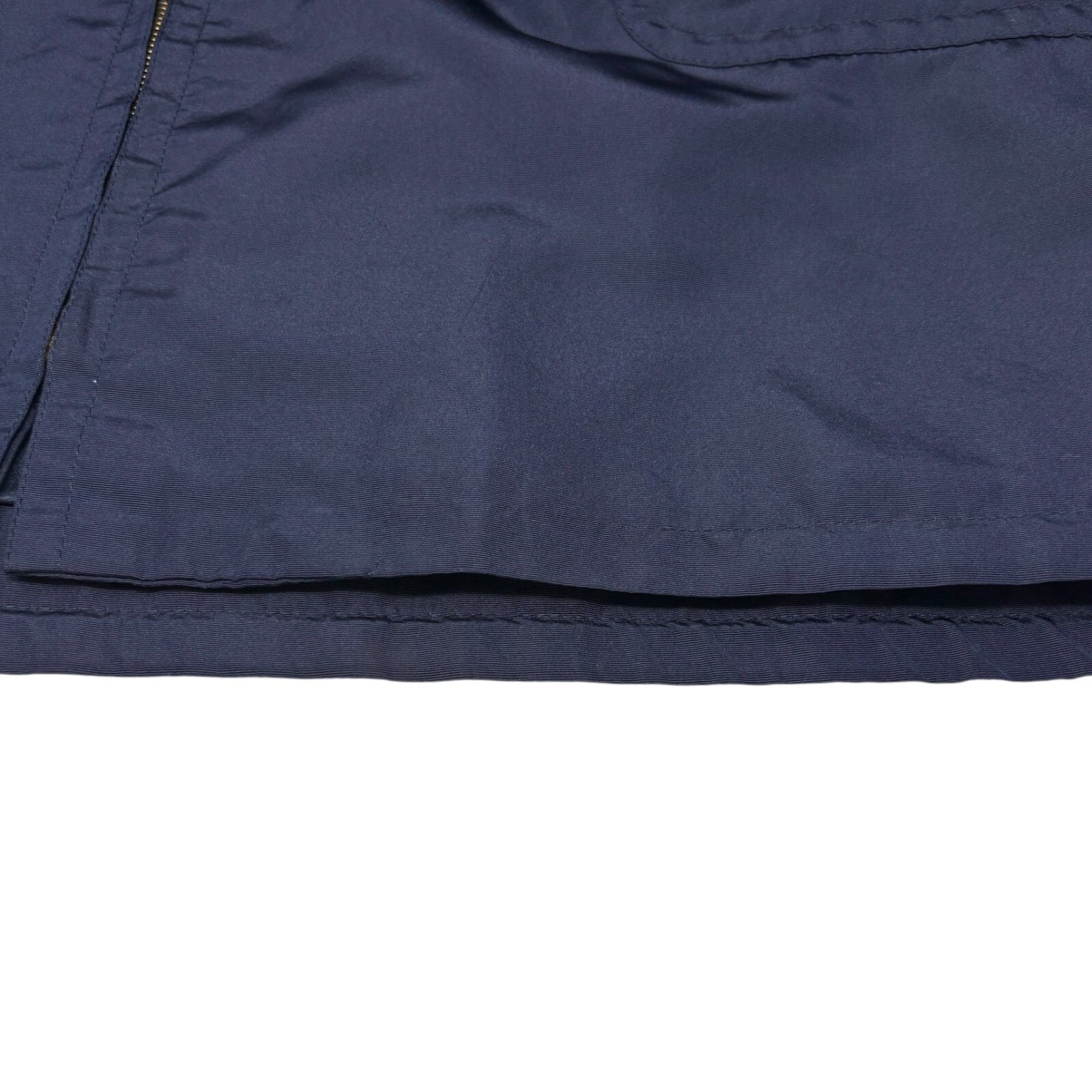 CHANEL Vintage PO5667 CC Logo Long Coat Jacket #38 Zip Pocket Belt Dark Blue