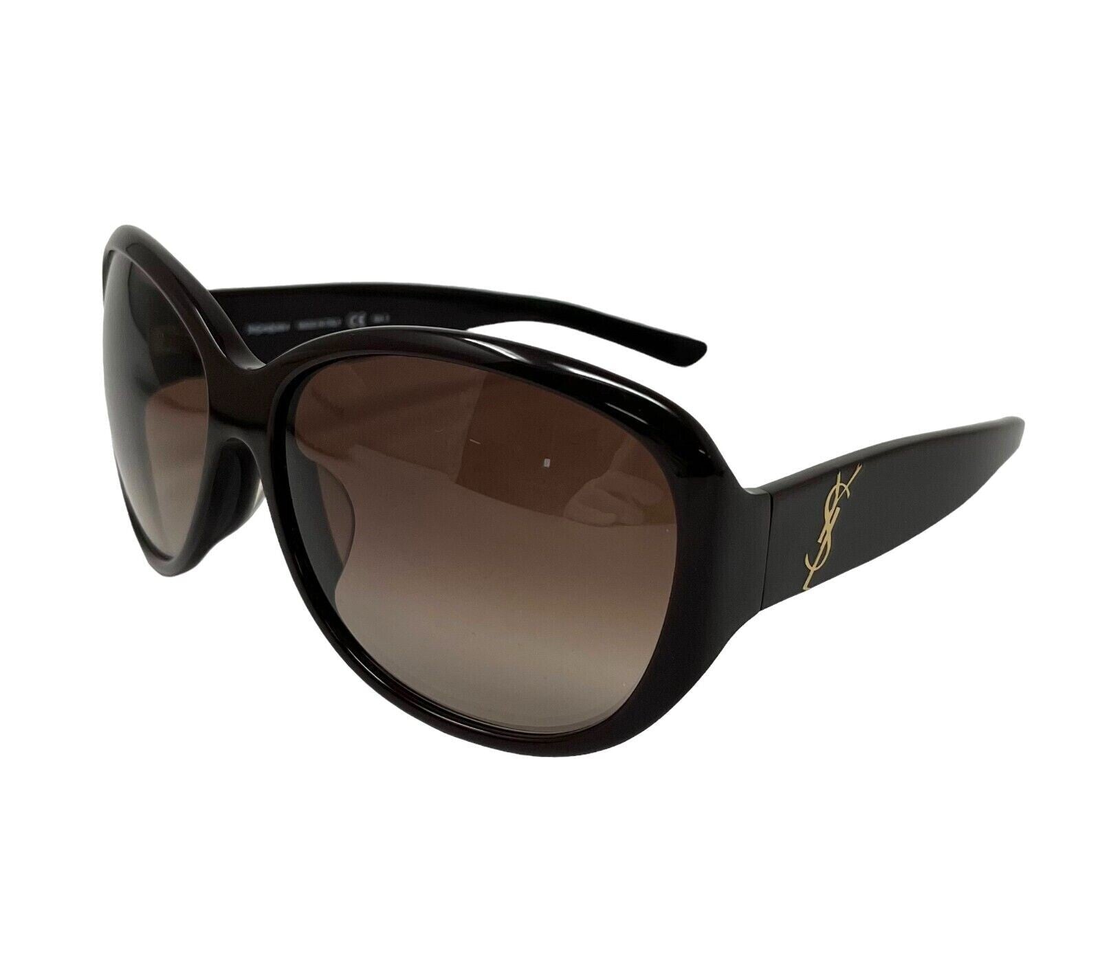 Yves Saint Laurent Vintage YSL Logo Sunglass 60/15/120 Brown Plastic RankAB